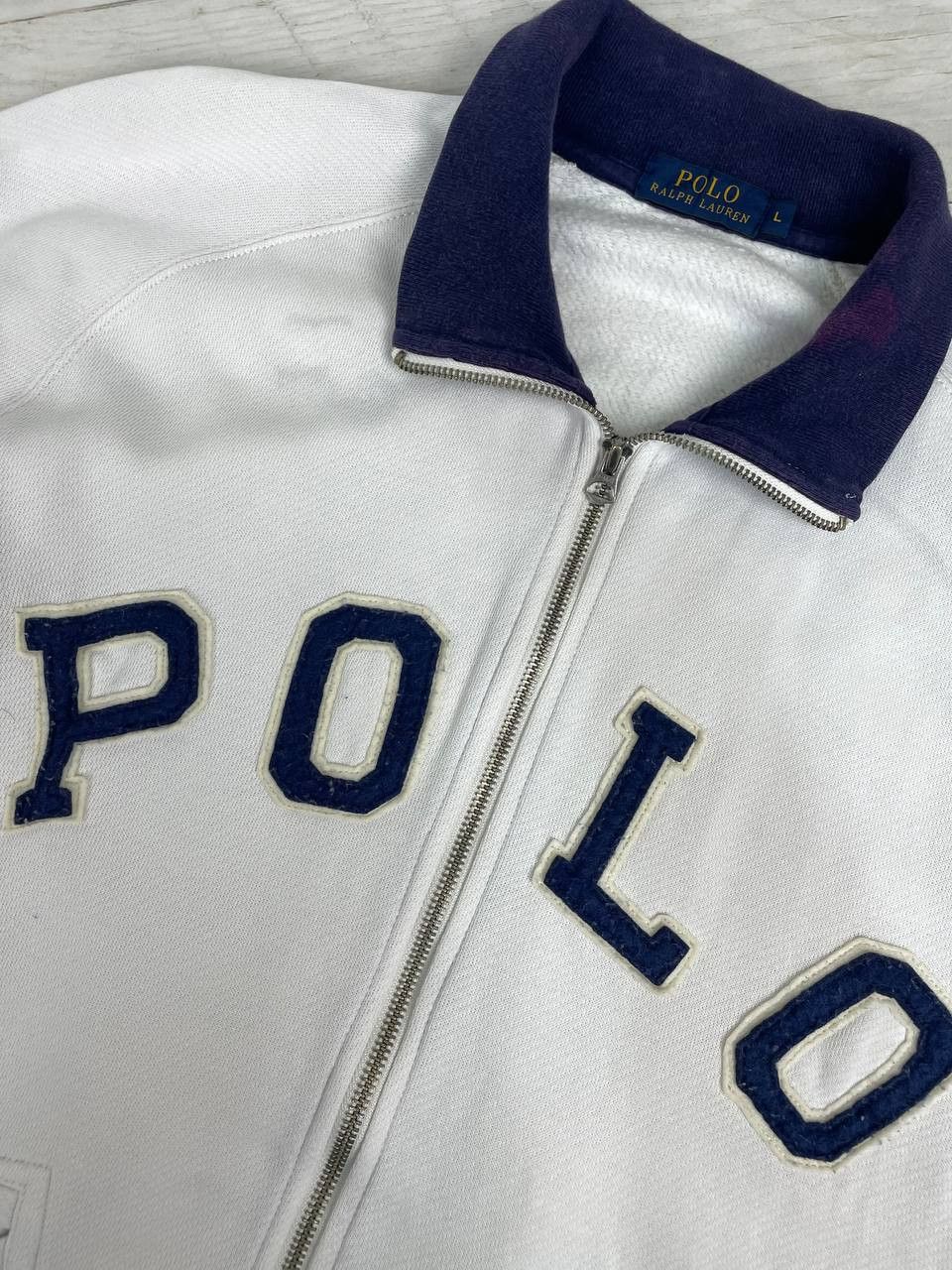 Polo Ralph Lauren Vintage Polo Ralph Lauren Sweatshirt Full Zip Varsity Jacket Size US L / EU 52-54 / 3 - 3 Thumbnail