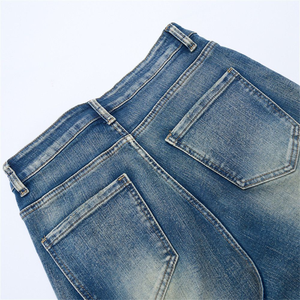 Vintage Retro washed distressed straight loose men's flared jeans Size US 32 / EU 48 - 5 Thumbnail