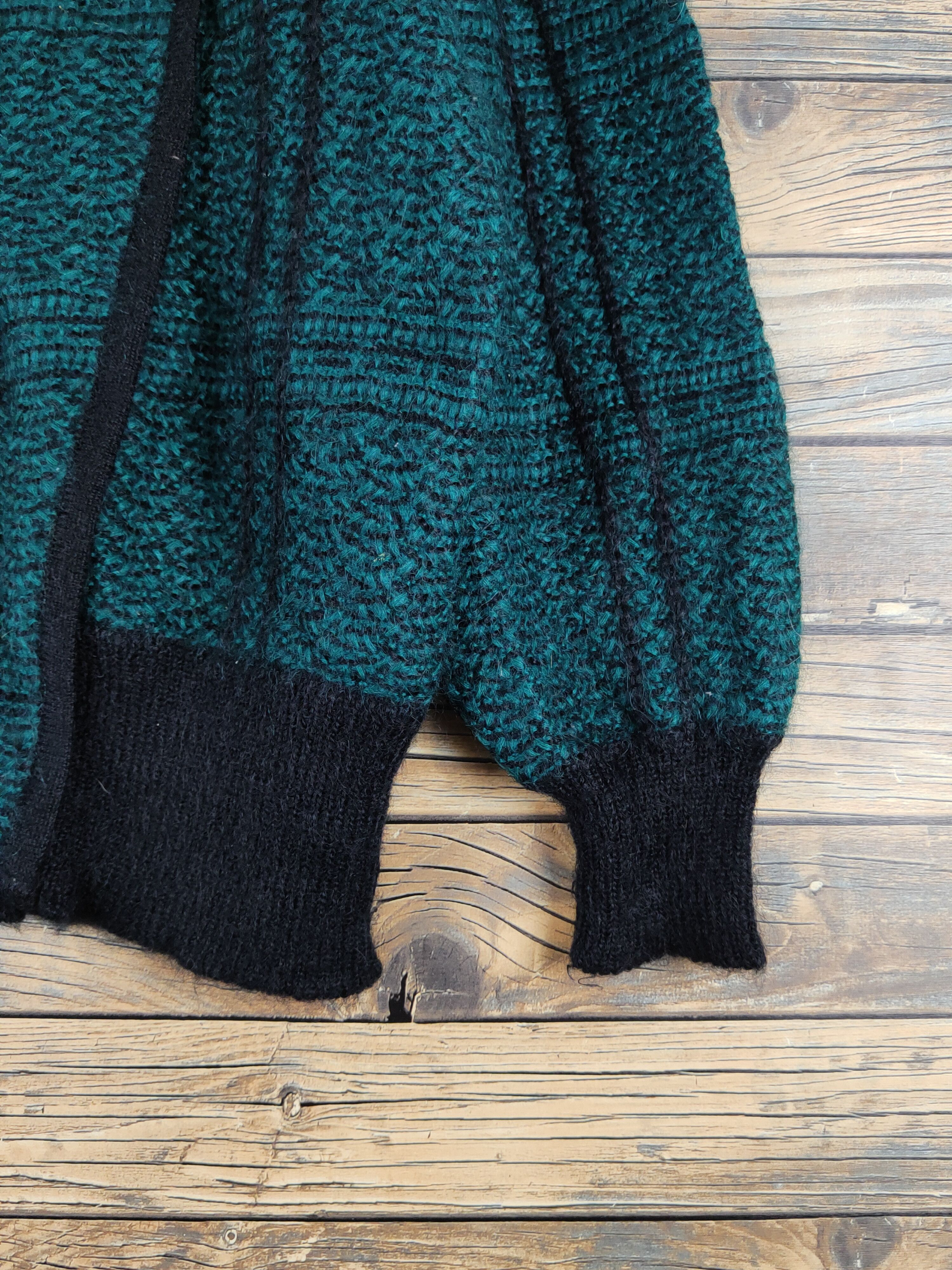 Homespun Knitwear Piare Black Green Knitwear Cardigan #W1941 Size M / US 6-8 / IT 42-44 - 6 Thumbnail
