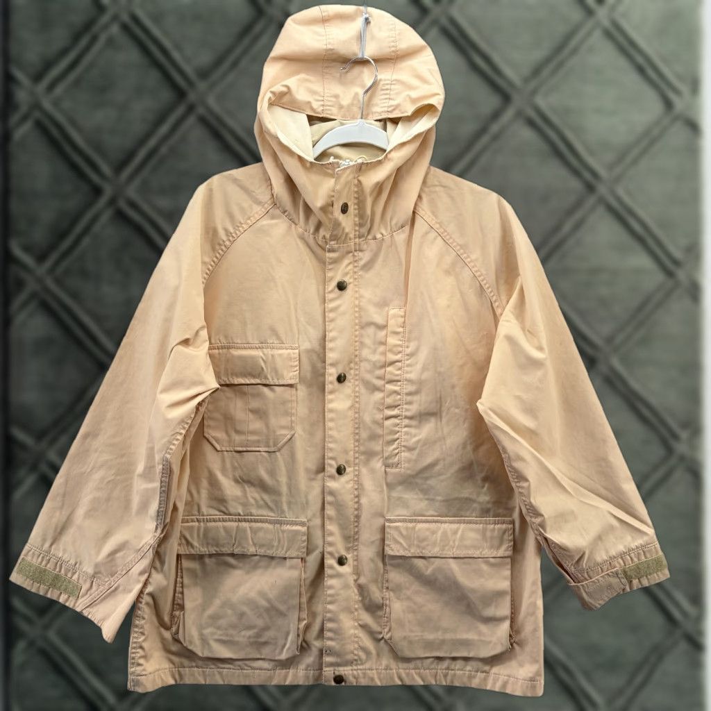 VINTAGE Woolrich Field Jacket Womens Large Beige Hooded Outdoor USA