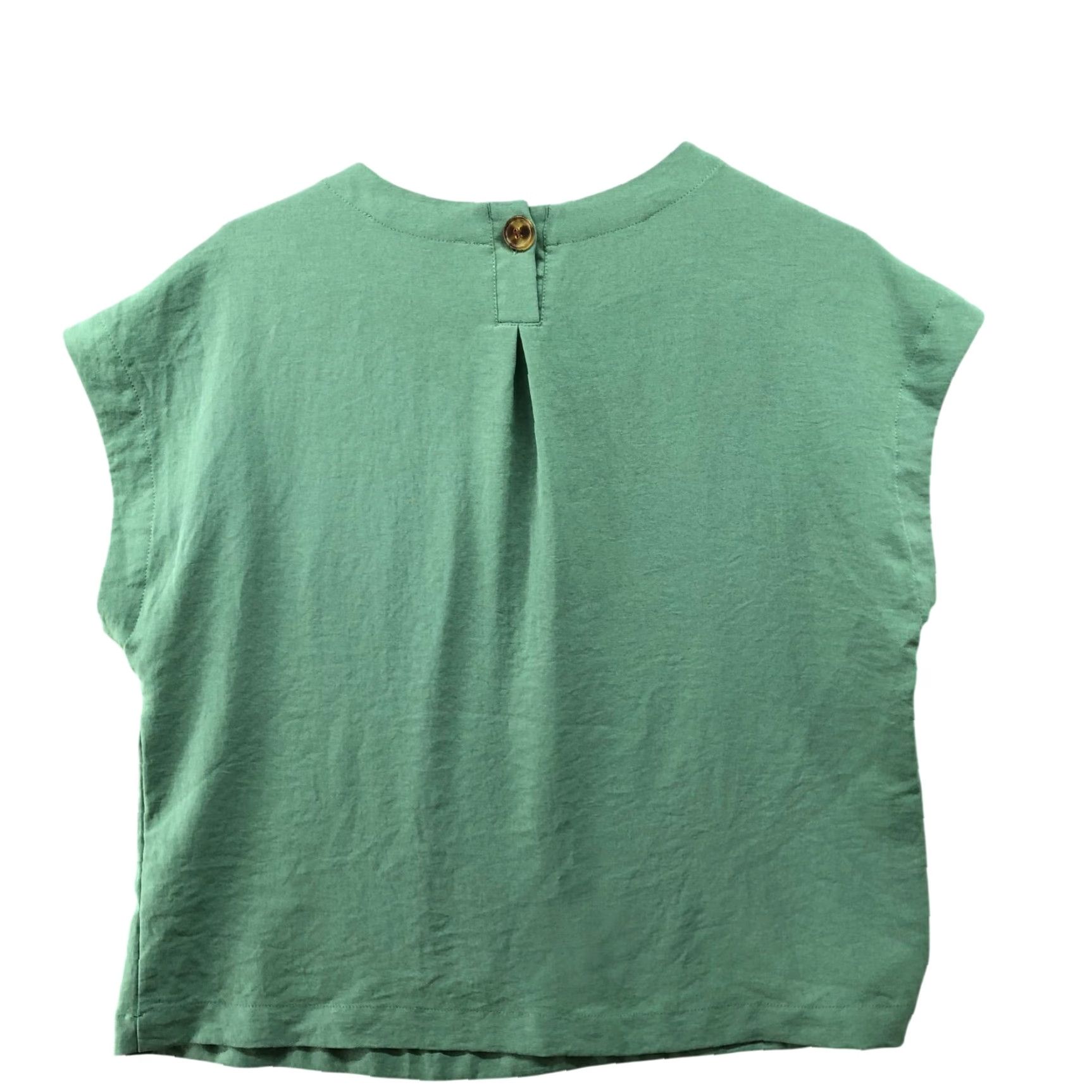 Vintage Adyson Parker Blouse Shirt Womens M Sage Green Crewneck Short Sleeve Chiffon Polyester Size M / US 6-8 / IT 42-44 - 2 Thumbnail