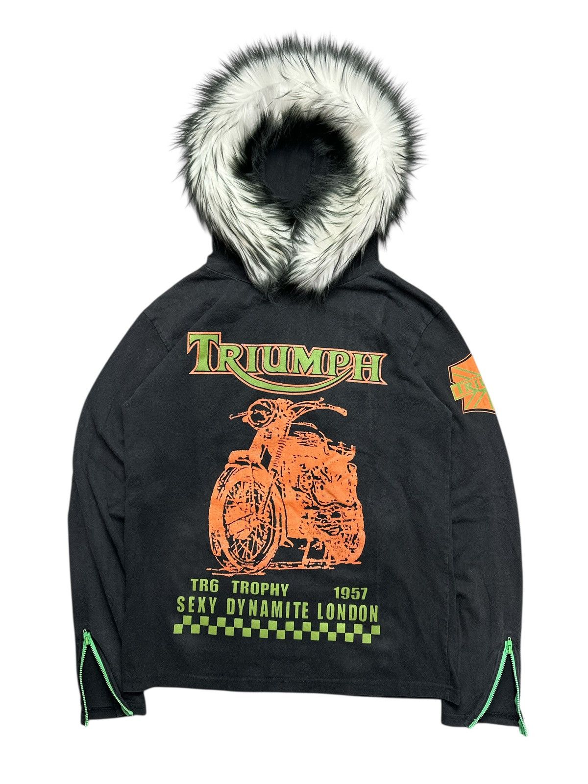Hysteric Glamour TRIUMPH RYDER 1957 FUR LIGHT HOODIE IFSIXWASNINE LGB STYLE Size US M / EU 48-50 / 2 - 1 Thumbnail