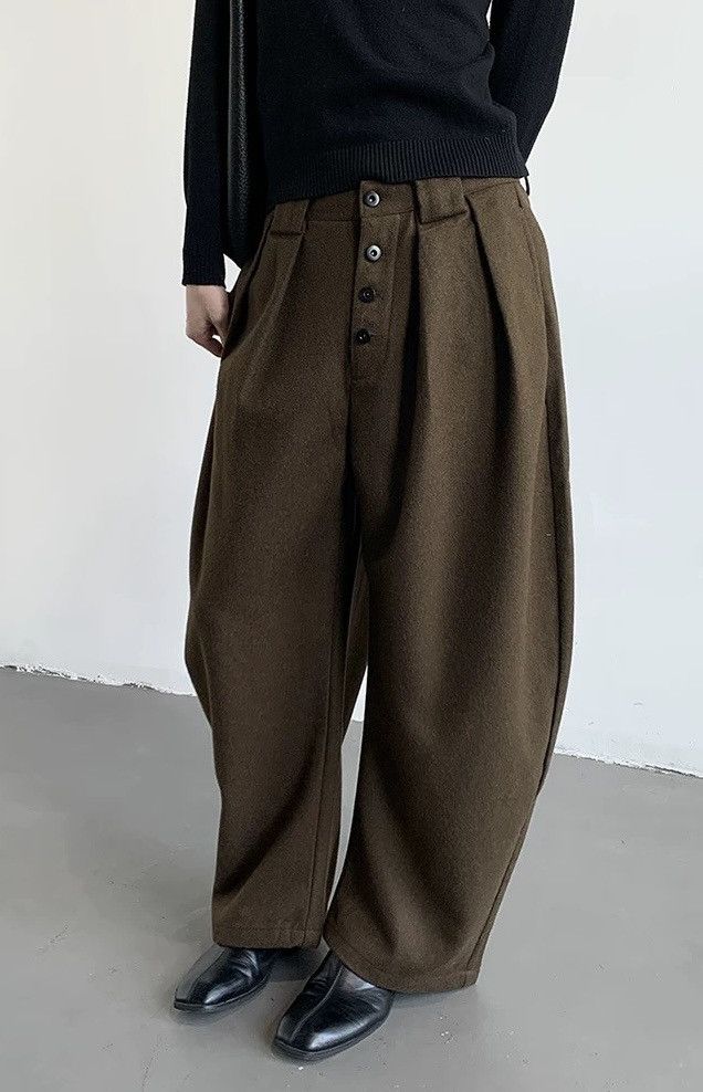 Japanese Brand × Vintage Cleanfit retro front button pleated wide leg pants Size US 28 / EU 44 - 1 Thumbnail