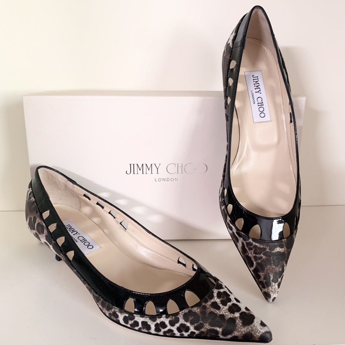 Jimmy Choo Jimmy chop leather leopard kitten heels Size US 7 / IT 37 - 13 Thumbnail