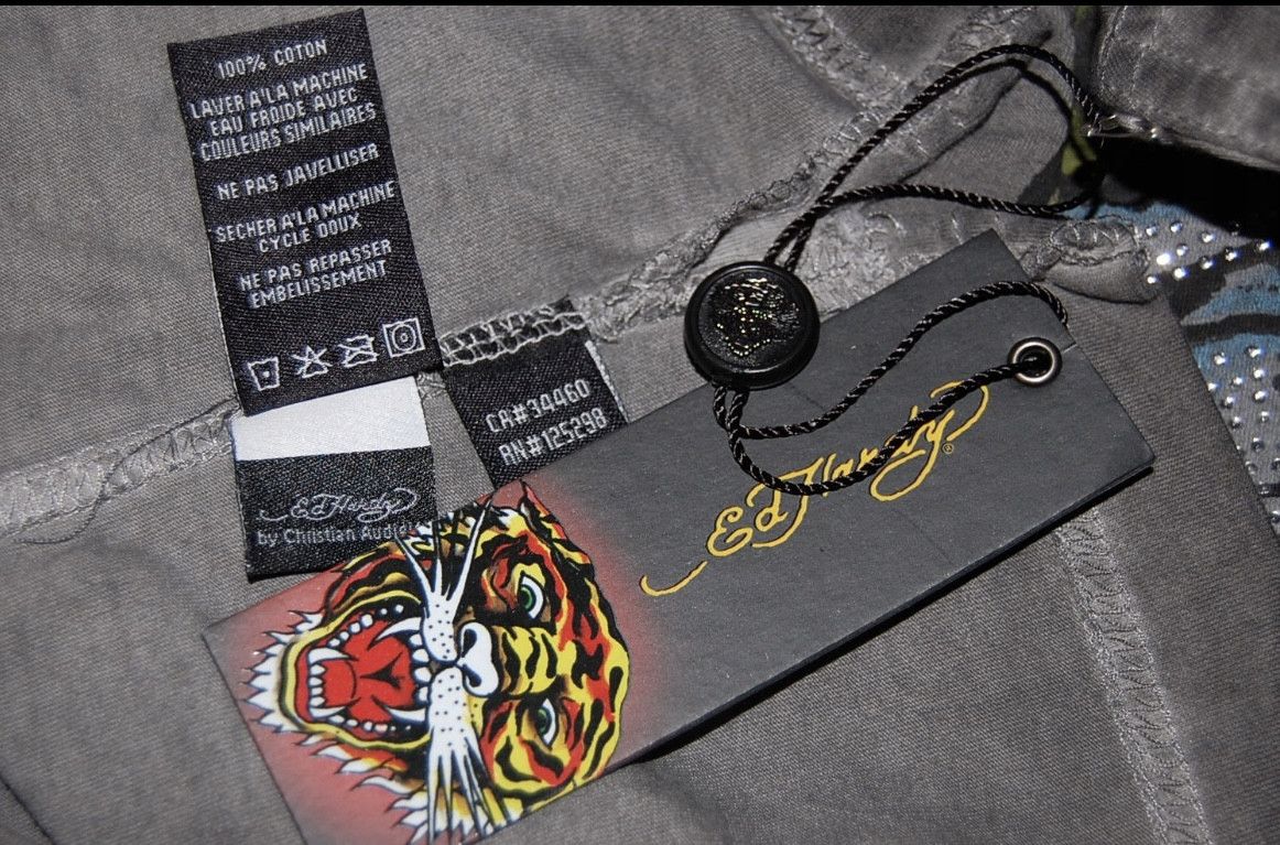 Ed Hardy Y2K ED HARDY CHRISTIAN AUDIGIER PUNK DO OR DIE POLO GRAY Size US M / EU 48-50 / 2 - 11 Thumbnail