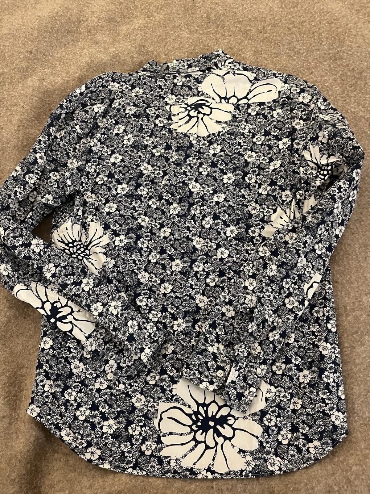 J.Crew J.Crew Floral Secret Wash Slim Organic Cotton Oxford Shirt Size US L / EU 52-54 / 3 - 3 Thumbnail