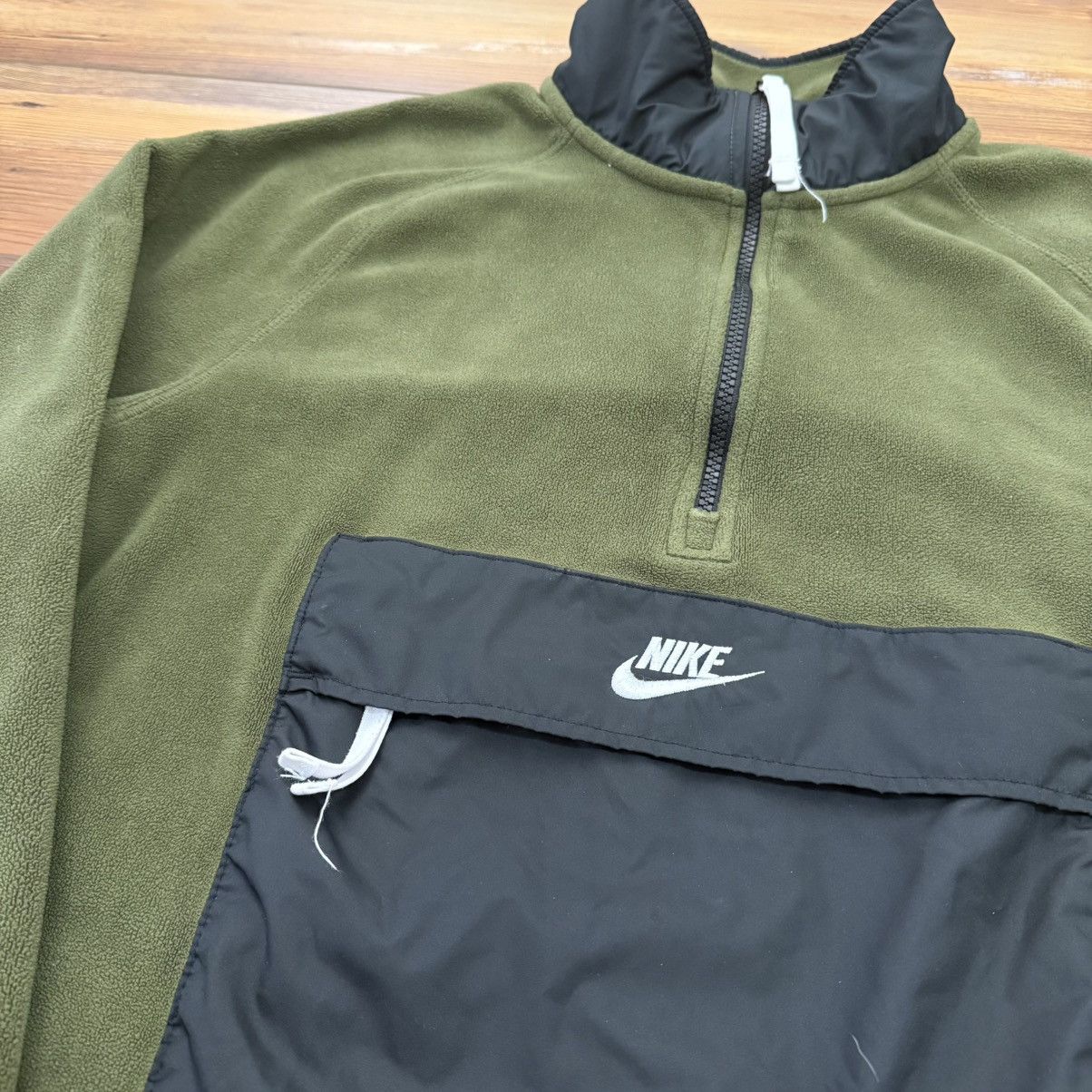 Nike Green Nike Quarter Zip Pullover Club Fleece Jacket Size US M / EU 48-50 / 2 - 2 Thumbnail