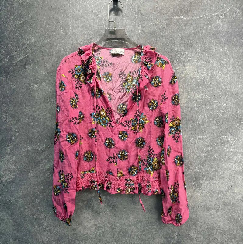 Valentino Valentino Pink Silk T-Shirt for Women 0089 Size M / US 6-8 / IT 42-44 - 1 Thumbnail