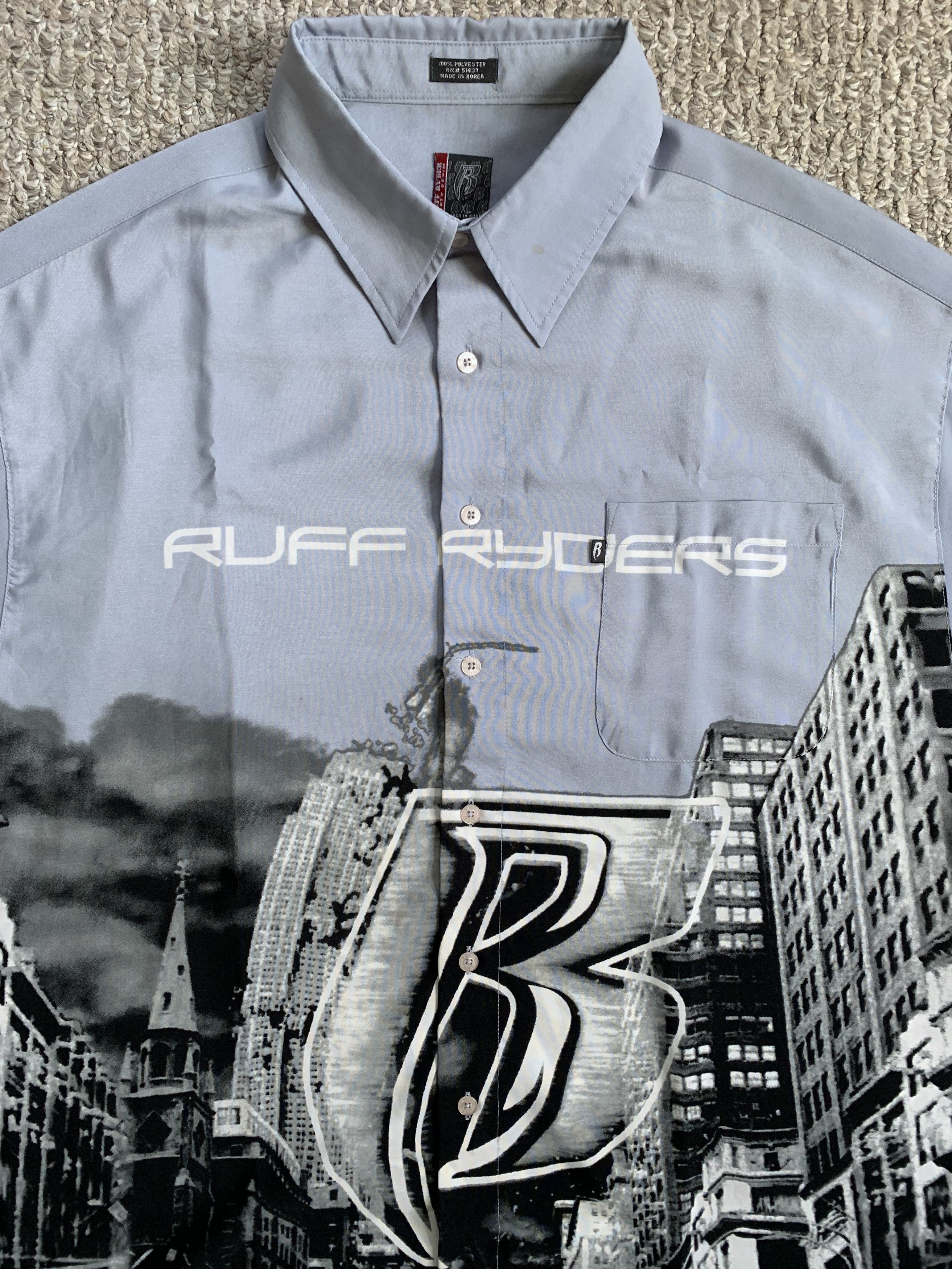 Ruff Ryders Vintage Ruff Ryders Logo Cityscape Button-Up Shirt Size US XL / EU 56 / 4 - 2 Thumbnail