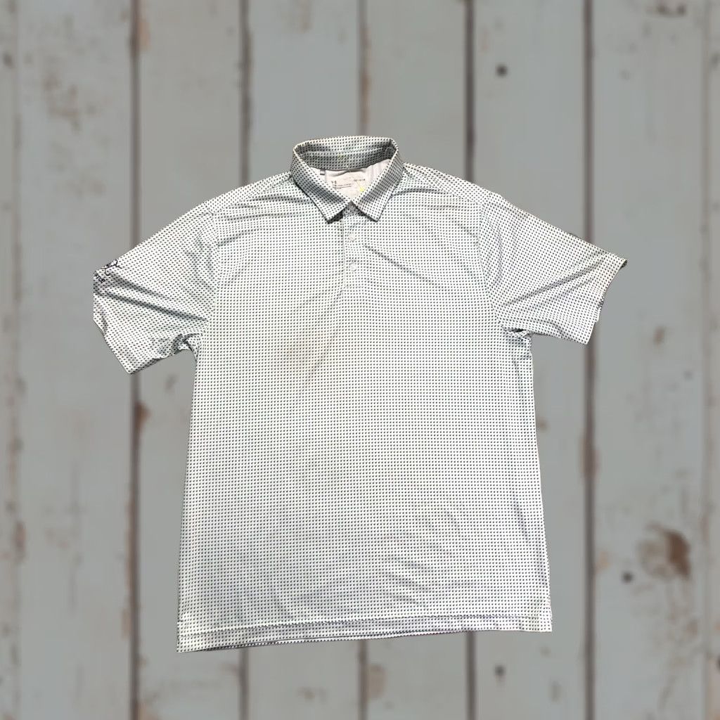 Under Armour Under Armour Polo Shirt Mens L White Geometric Print Short Sleeve Golf Size US L / EU 52-54 / 3 - 1 Thumbnail