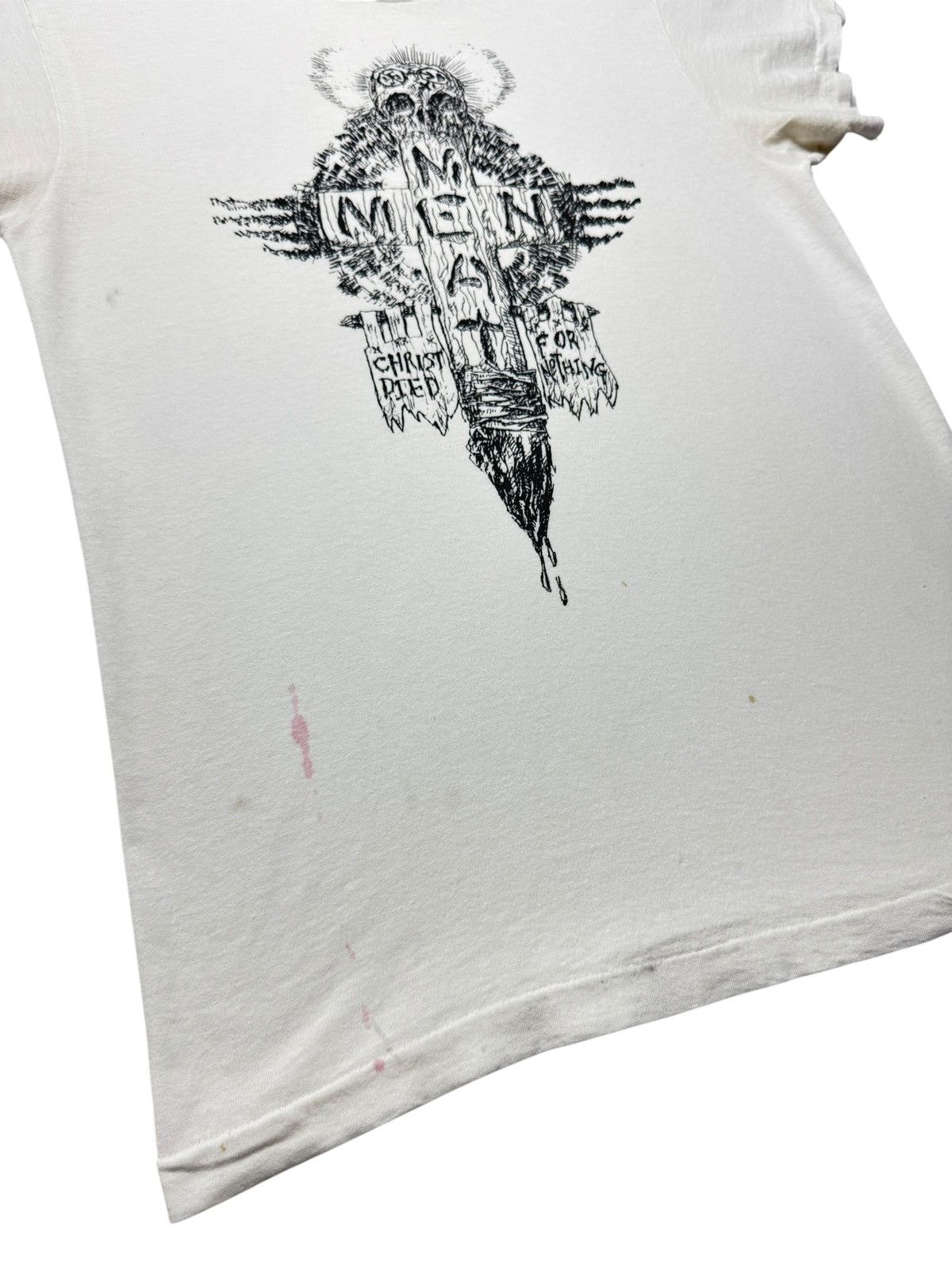 Vintage Vintage 80’s Meat Men Christ Died for Nothing Band Tee Shirt Size US L / EU 52-54 / 3 - 4 Thumbnail