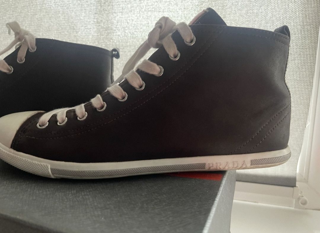 Prada Prada Brown Leather Boots Red Tab with box Size US 10 / IT 40 - 2 Thumbnail