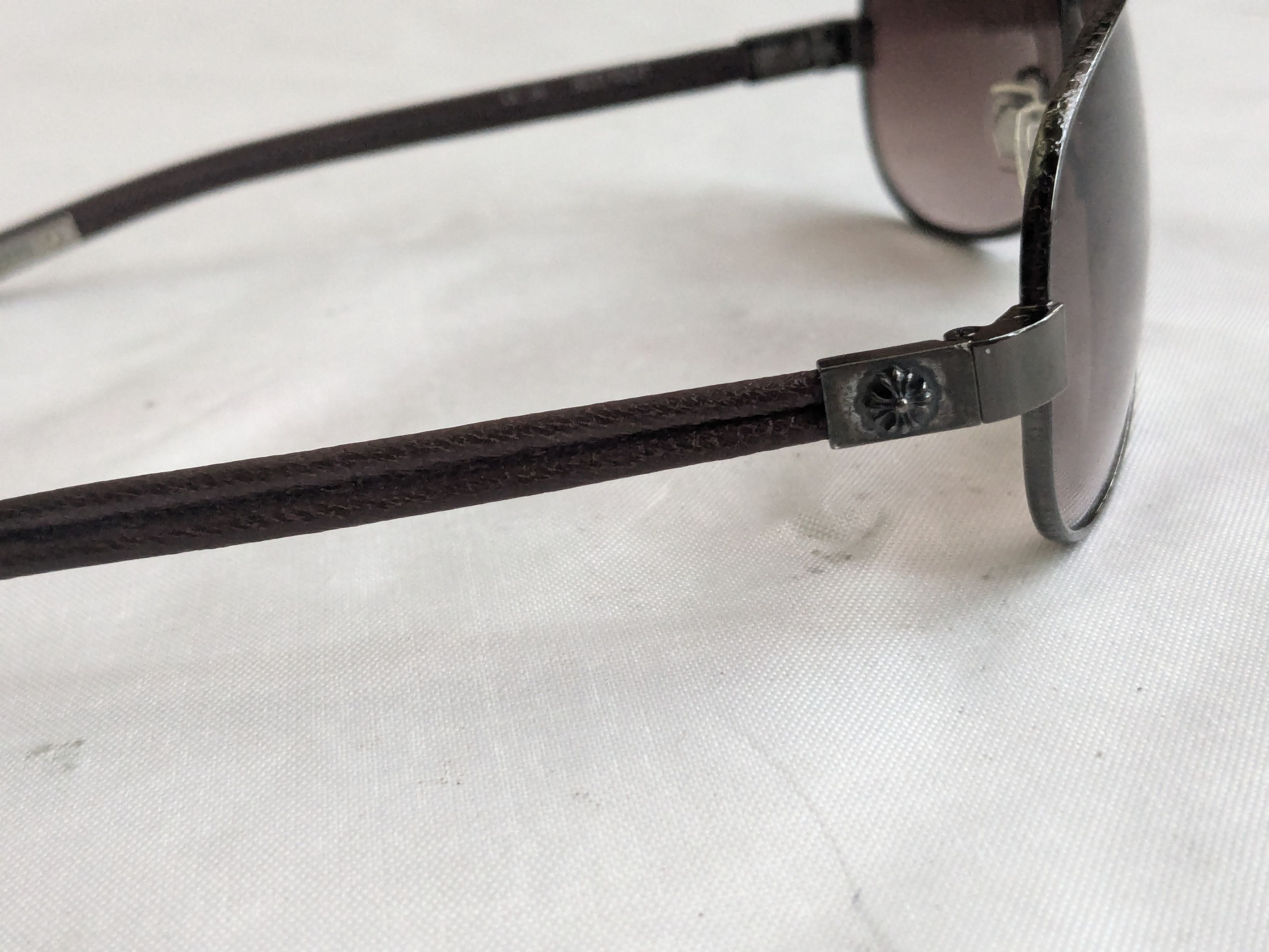 Chrome Hearts Chrome Hearts Red Riot Sunglasses Brown Leather Size ONE SIZE - 5 Thumbnail