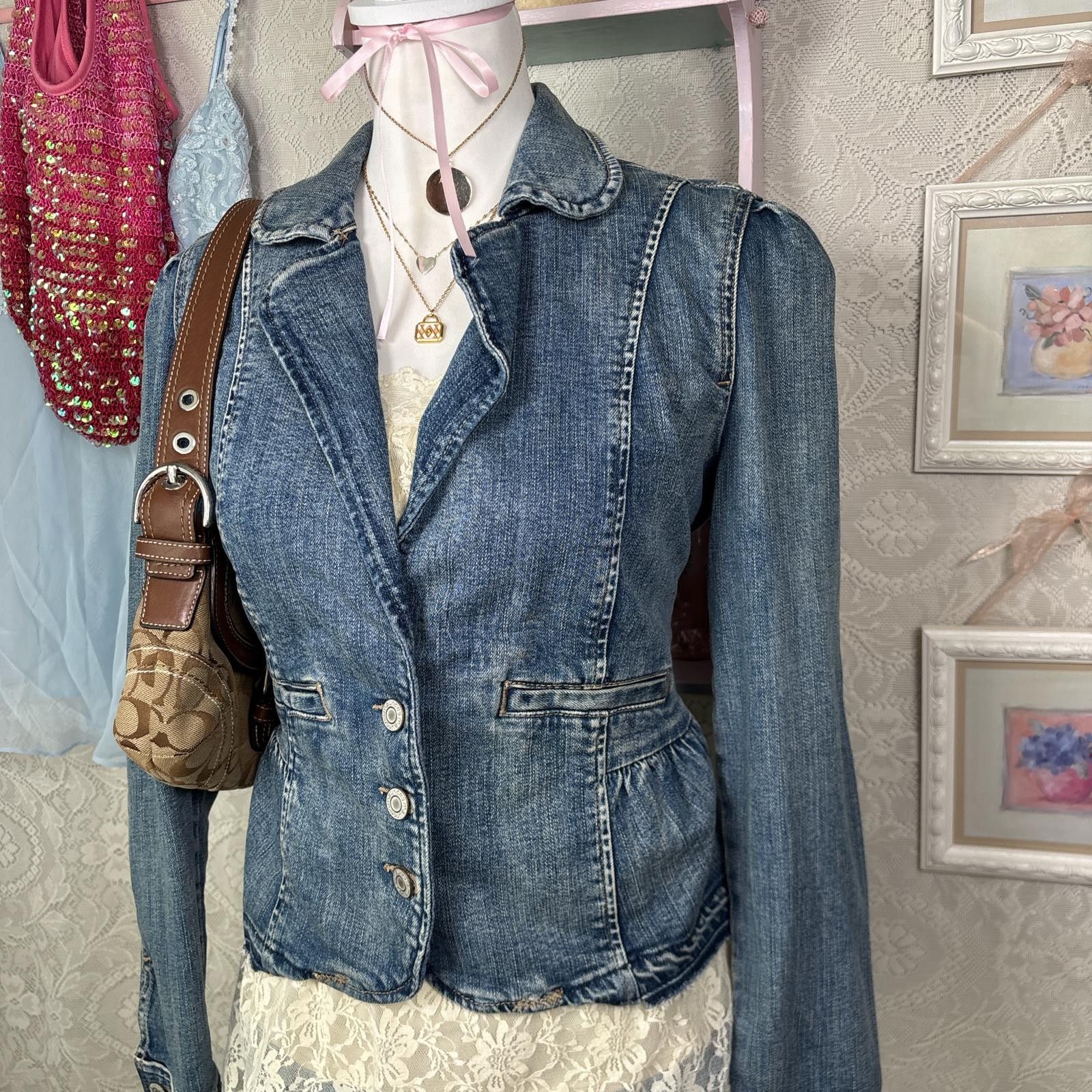 Other y2k denim distressed ruffle jacket Size S / US 4 / IT 40 - 3 Thumbnail