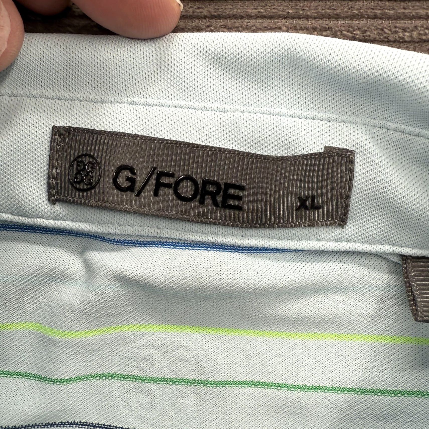 G/FORE G/FORE Polo Shirt Mens XL Blue Green Striped Performance Golf Lightweight Casual Shirt Size US XL / EU 56 / 4 - 6 Thumbnail