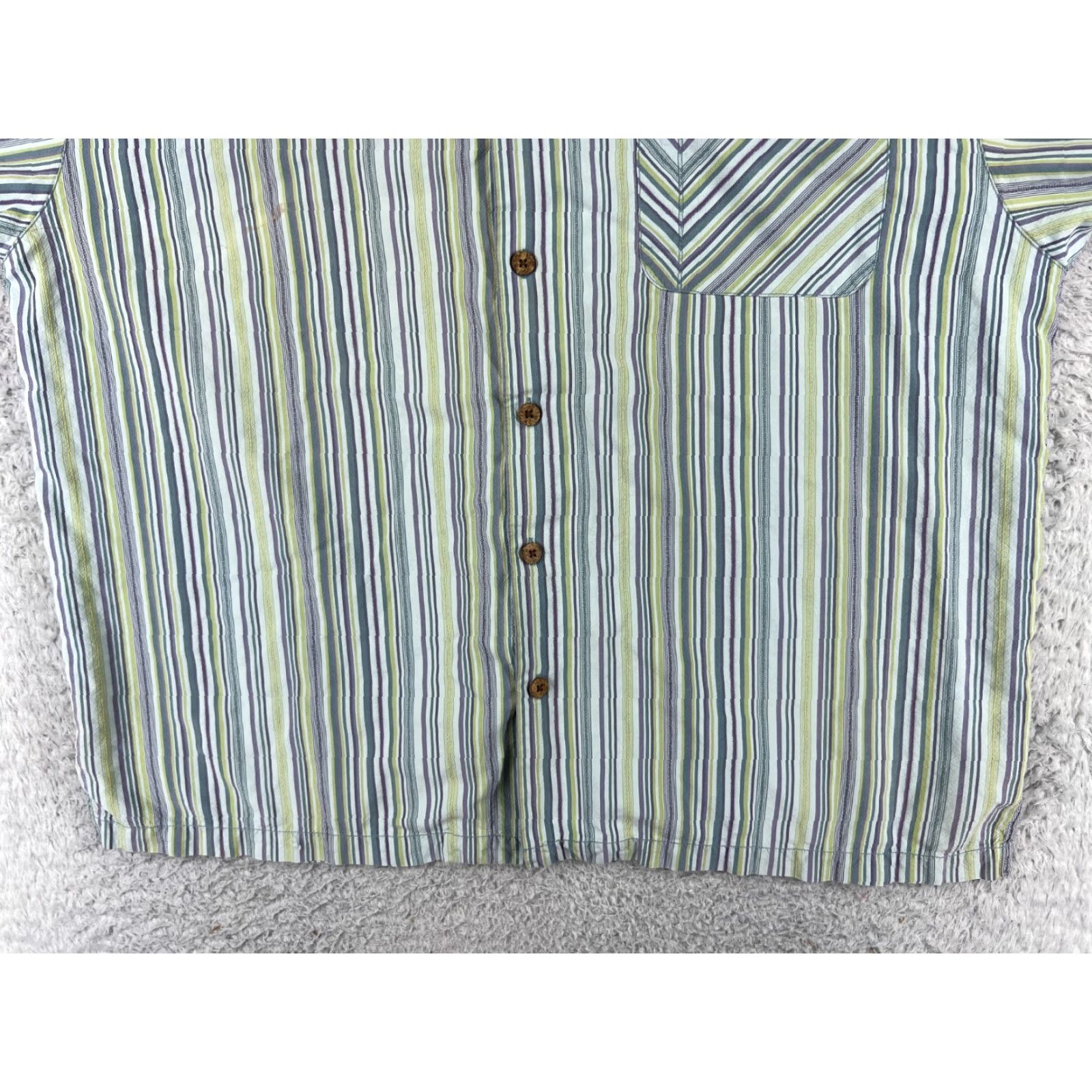 Tommy Bahama Tommy Bahama Shirt Men XL Blue Green Striped Silk Button Up Hawaiian Size US XL / EU 56 / 4 - 7 Thumbnail