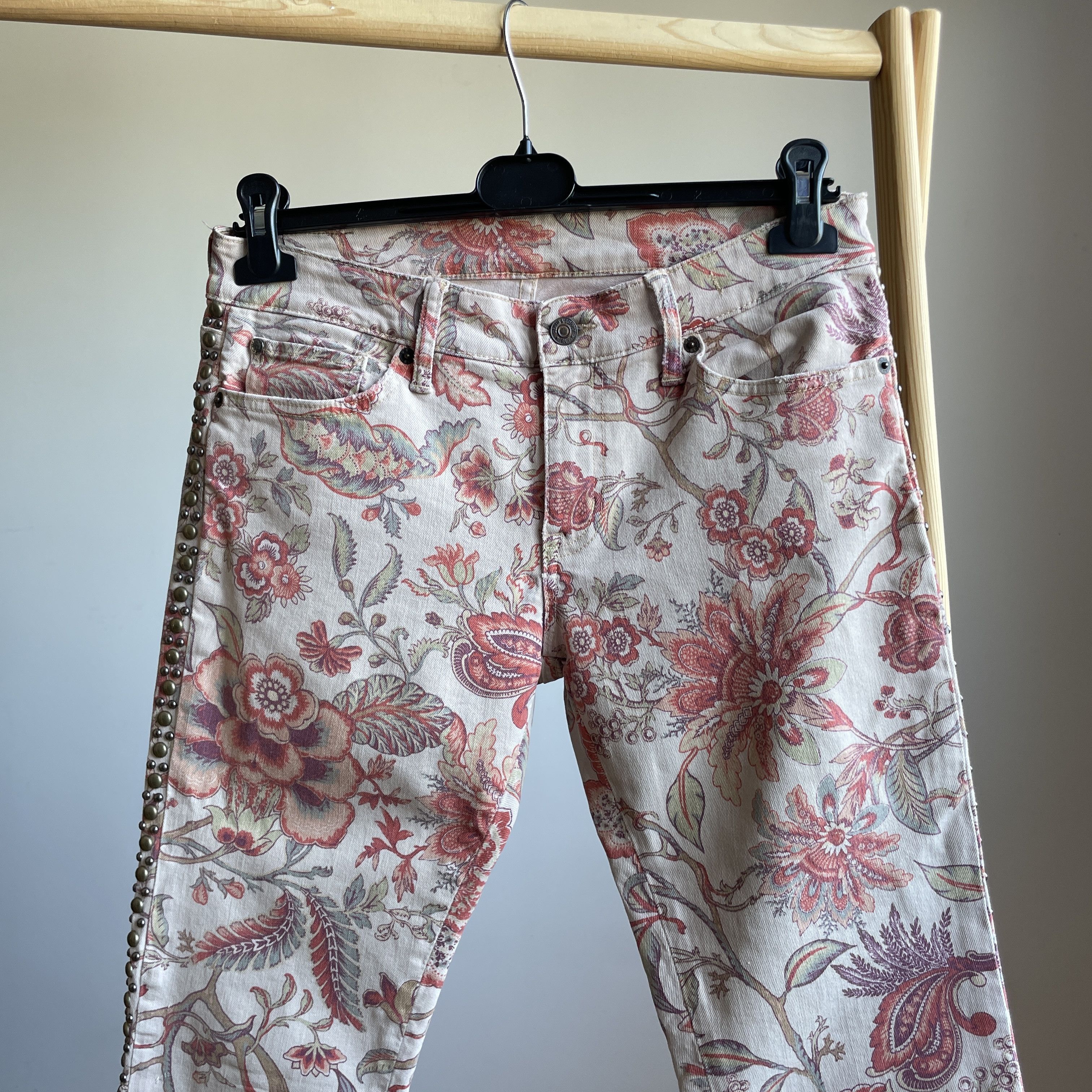 Denim & Supply Ralph Lauren Denim & Supply Ralph Lauren Skinny Floral Studded Jeans Size 29" - 3 Thumbnail