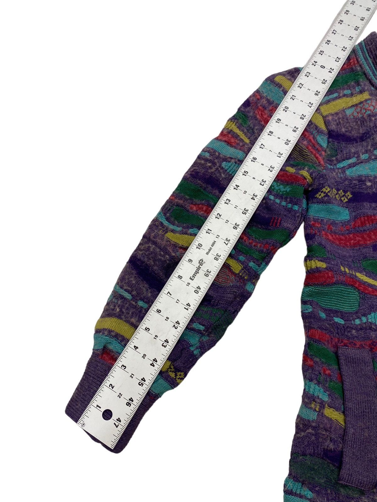 Vintage 90s Oskar Haug Irish Wool Coogi Style 3D Knit Cardigan Size US XS / EU 42 / 0 - 9 Thumbnail