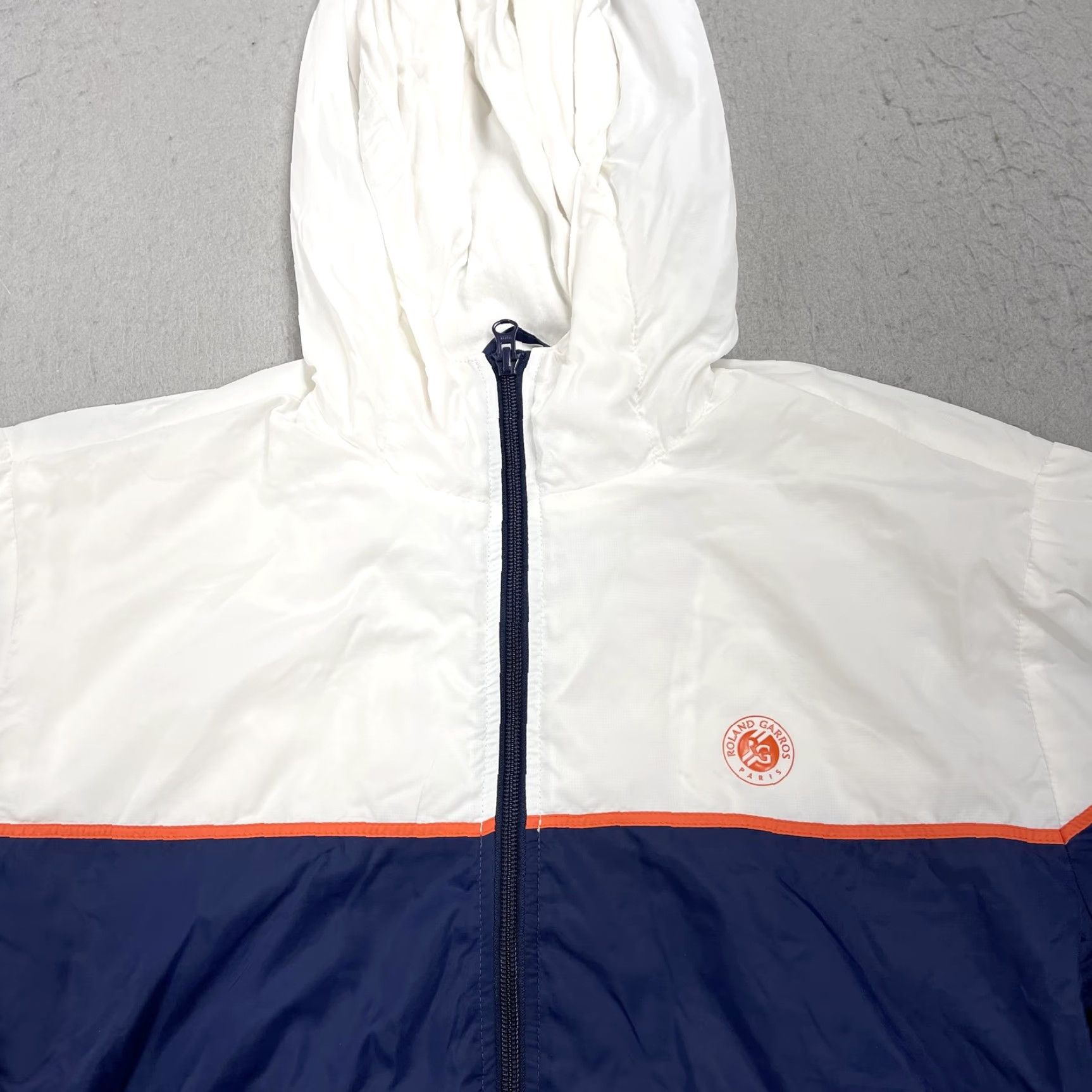 Vintage Roland Garros Mens Jacket Windbreaker Hooded Full Zip Blue Nylon Cotton Lining - Tennis Sports Casual Size US M / EU 48-50 / 2 - 2 Thumbnail