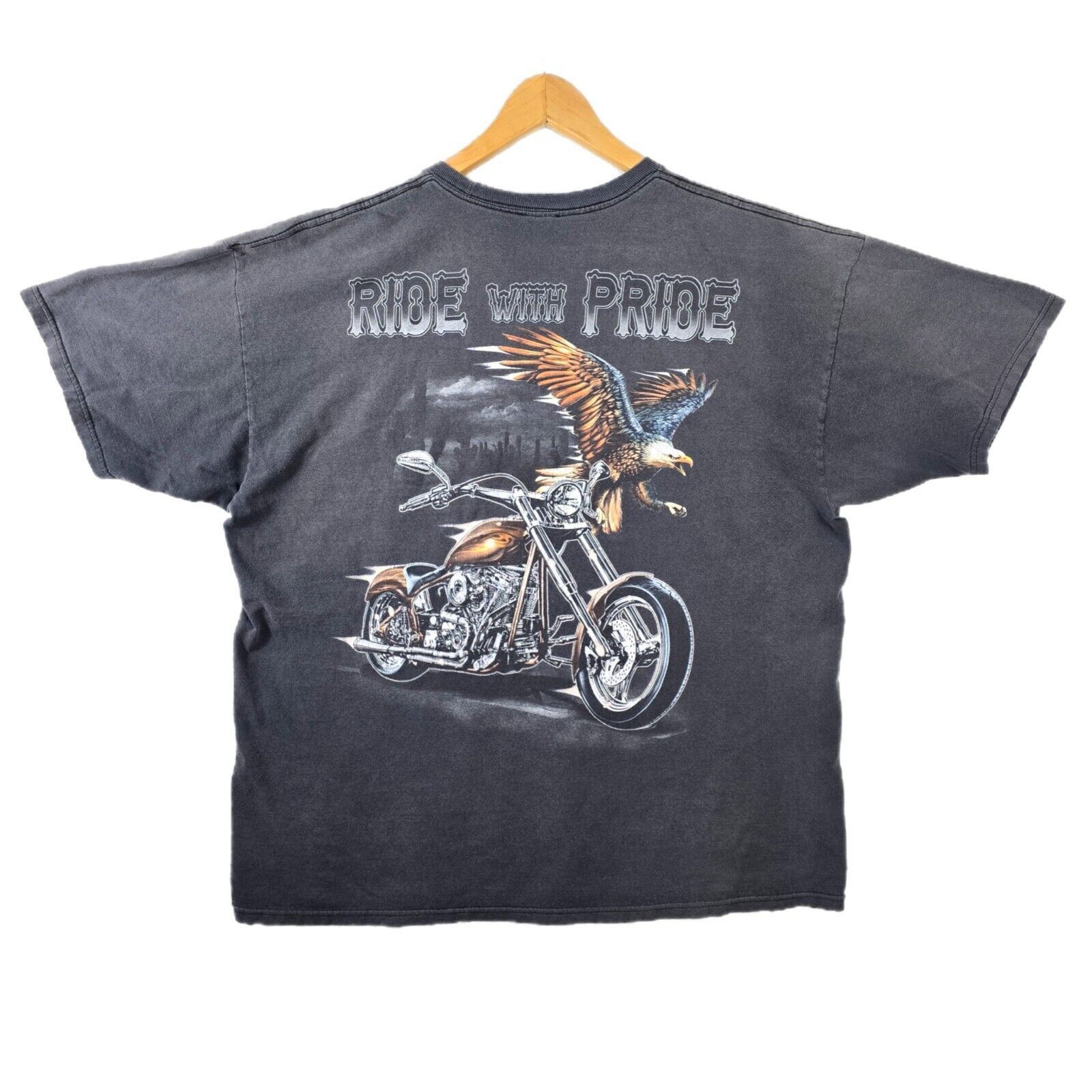 Other Vintage Ride With Pride Black Biker Shirt Size XXL Y2K Eagle Size US XXL / EU 58 / 5 - 1 Thumbnail