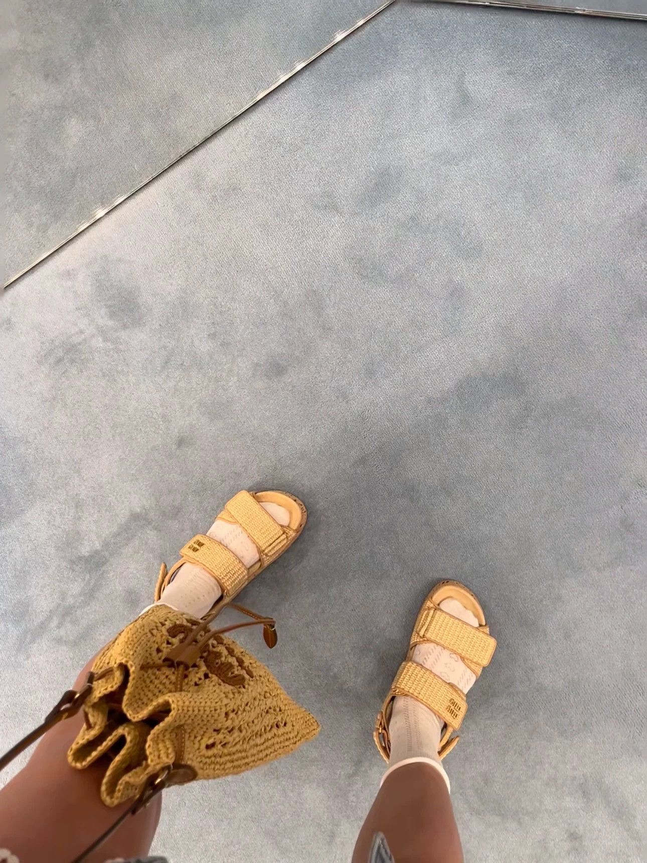 Miu Miu MIU MIU Women's Beige Woven Velcro Beach Sandals 38 Size US 7.5 / IT 37.5 - 8 Thumbnail