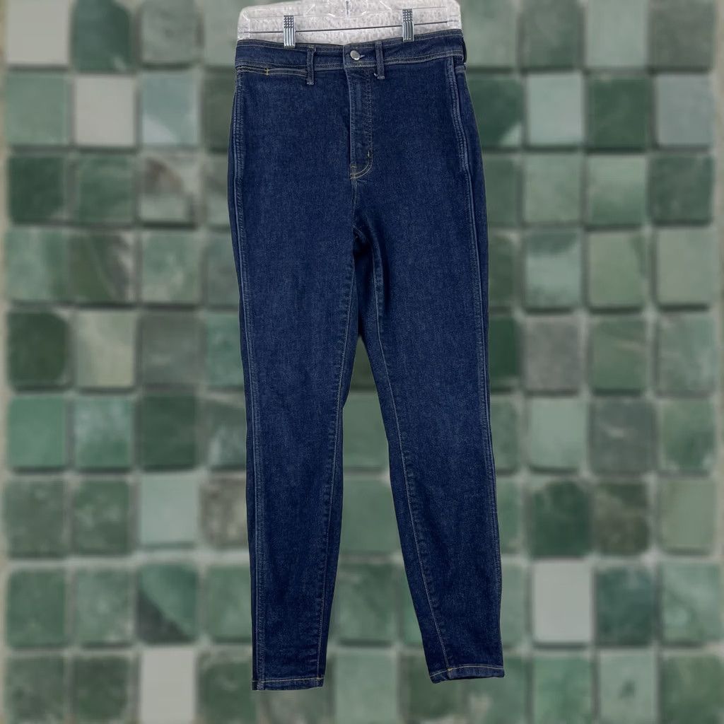 Everlane Everlane The Way High Skinny Jeans Womens Size 28 Blue Denim Dark Wash Stretch Jeans Size 28" / US 6 / IT 42 - 1 Thumbnail