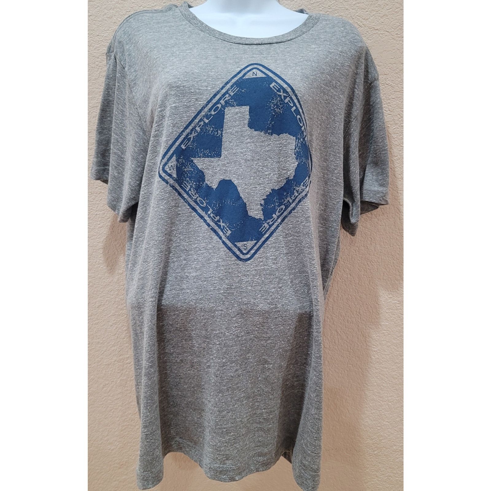 Other State of Mine Gray Heathered Explore Texas Distressed Shirt Size US L / EU 52-54 / 3 - 1 Thumbnail