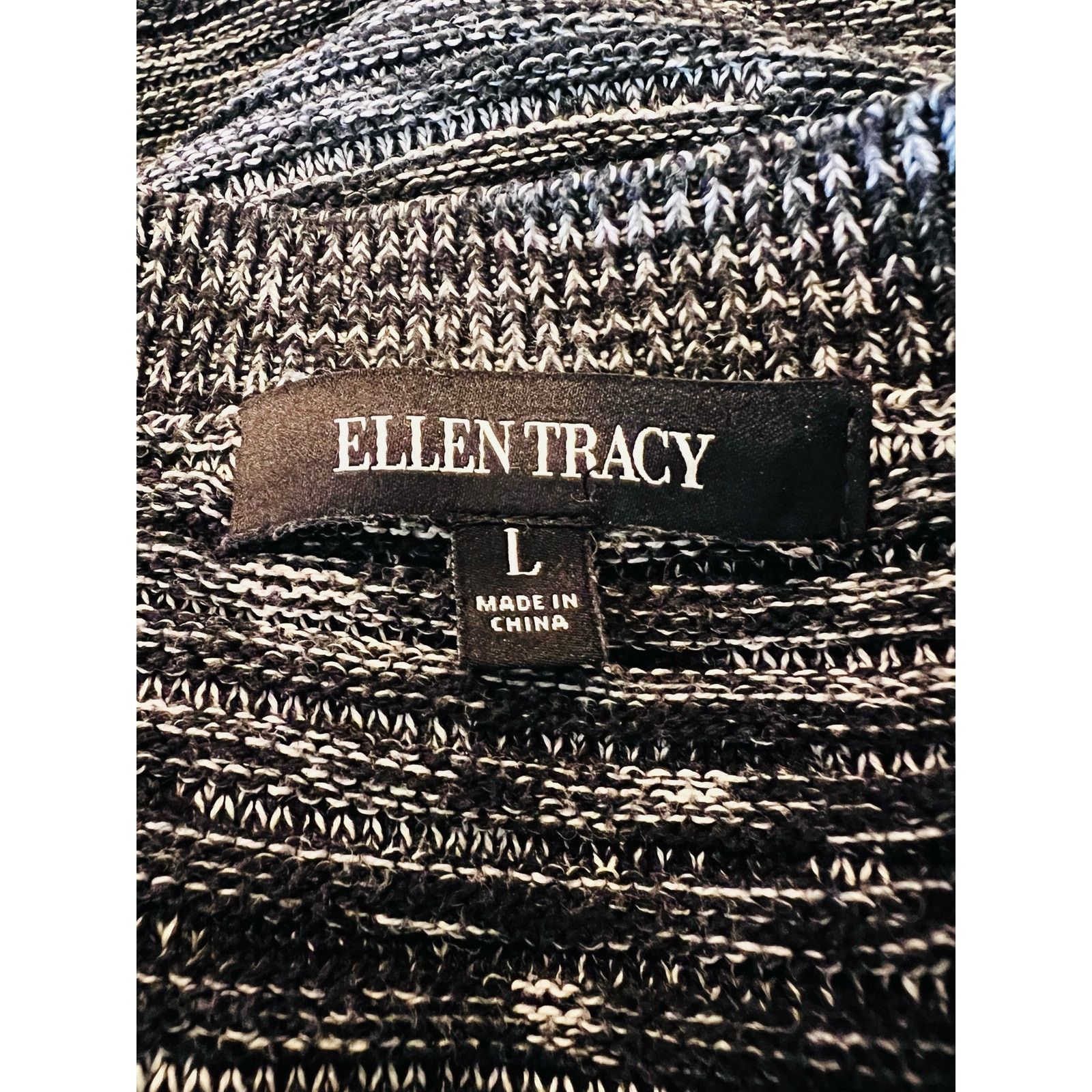 Other Ellen Tracy black & white marled pullover tunic sweater - Lg Size L / US 10 / IT 46 - 4 Thumbnail