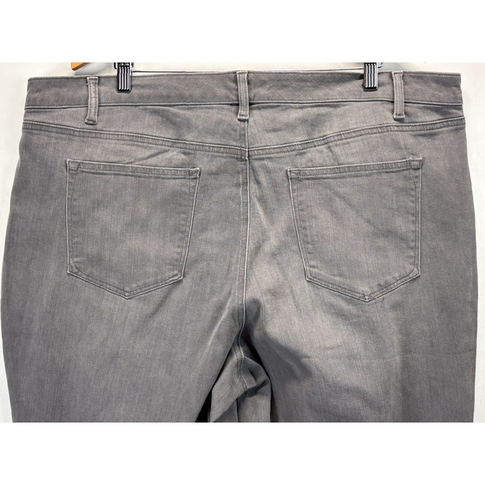 Talbots Talbots Jeans 22W Plus Grey Buffalo Check Contrast Cuff Denim Straight Women's Jeans Size 40" / US 18 - 4 Thumbnail