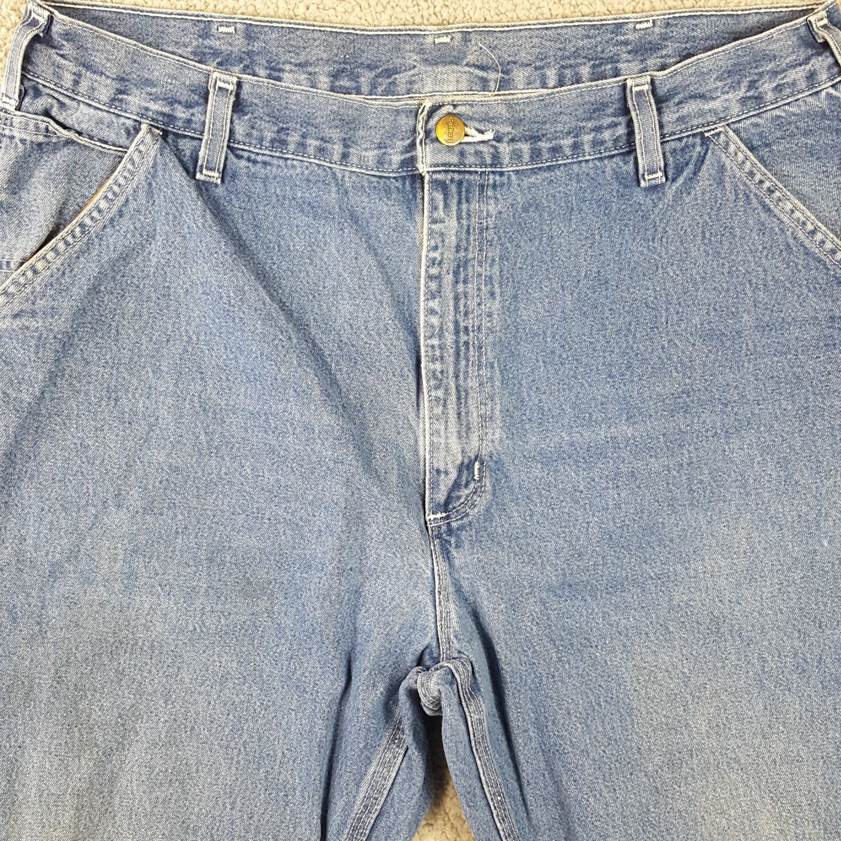 Carhartt VINTAGE Carhartt Relaxed Straight Leg Denim Jeans Men's Size 38x34 Blue Faded 90s Workwear Size US 38 / EU 54 - 4 Thumbnail