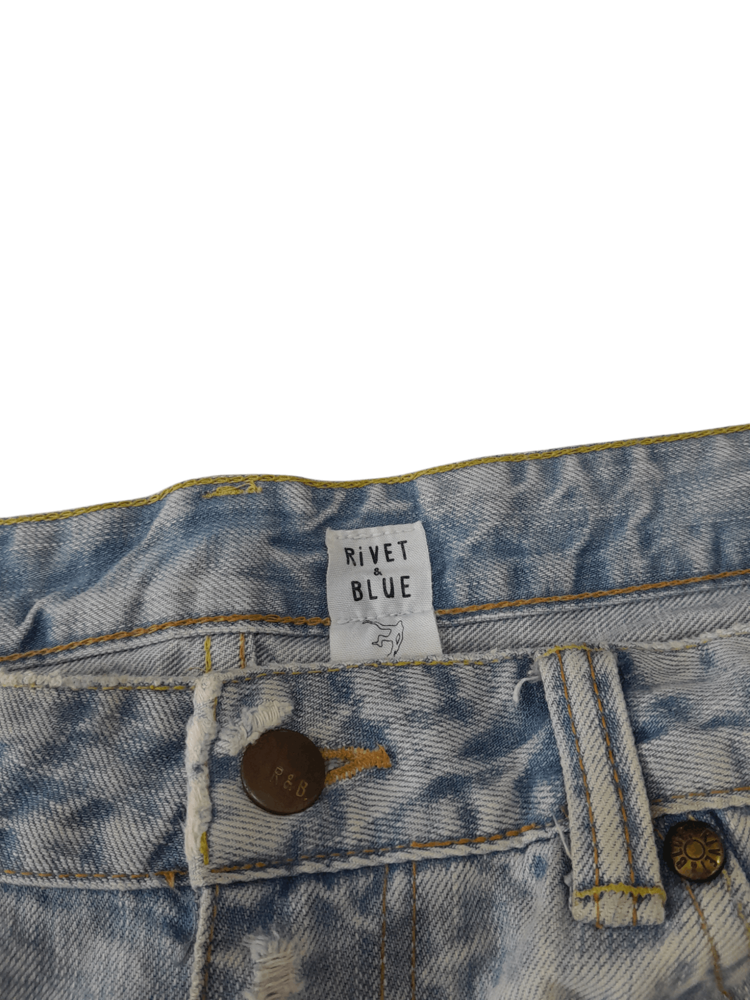 Designer × Japanese Brand Rivet & Blue Japan Denim Distressed (F406) Waist 33 Size US 33 - 5 Thumbnail