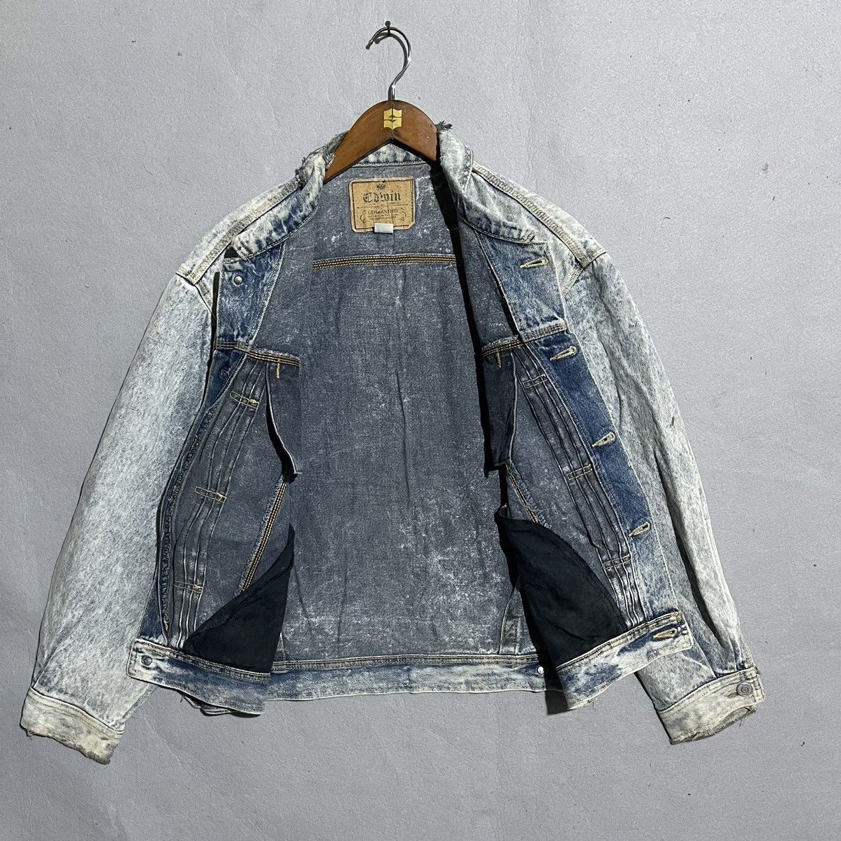 Edwin Vintage Early-90s Edwin Acid Wash Denim Trucker Jacket Japan Size US M / EU 48-50 / 2 - 10 Thumbnail
