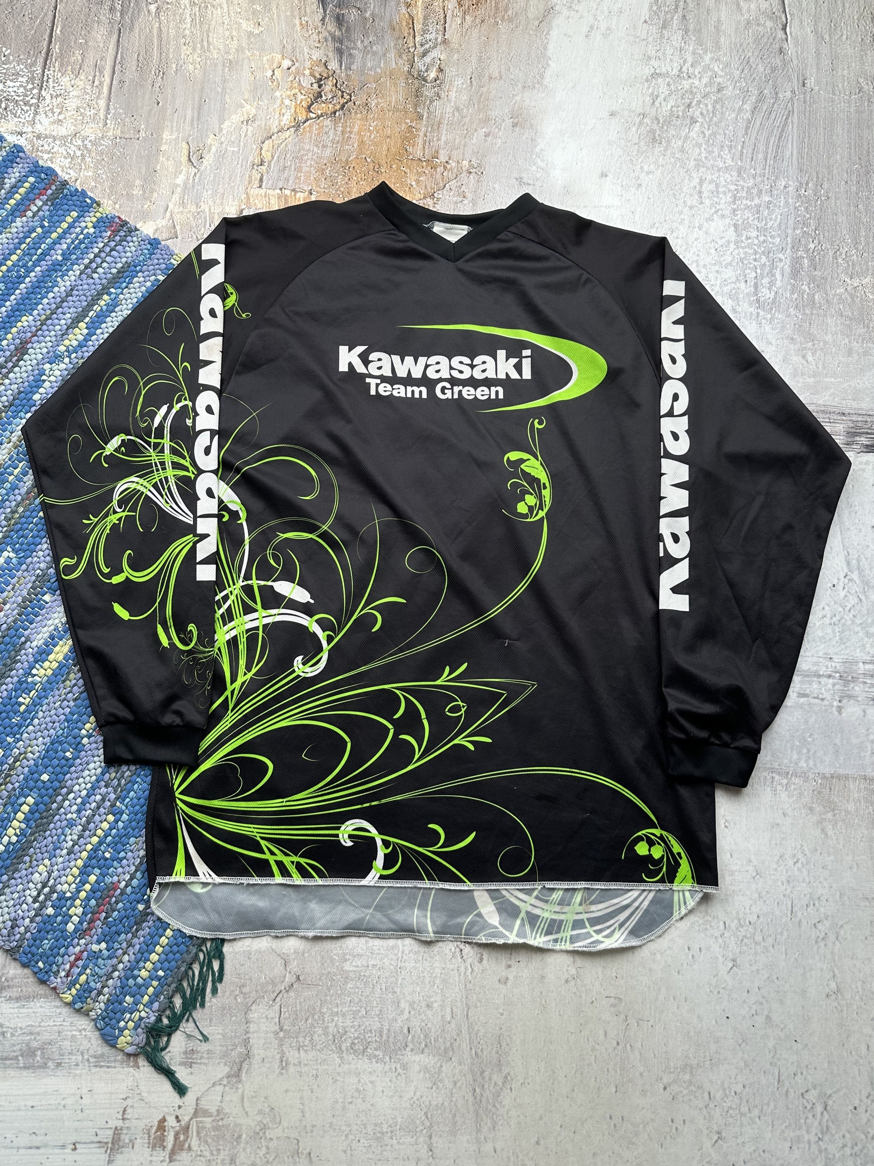 Japanese Brand Kawasaki Vintage Moto Racing Jersey A188(119) Size US XL / EU 56 / 4 - 1 Thumbnail