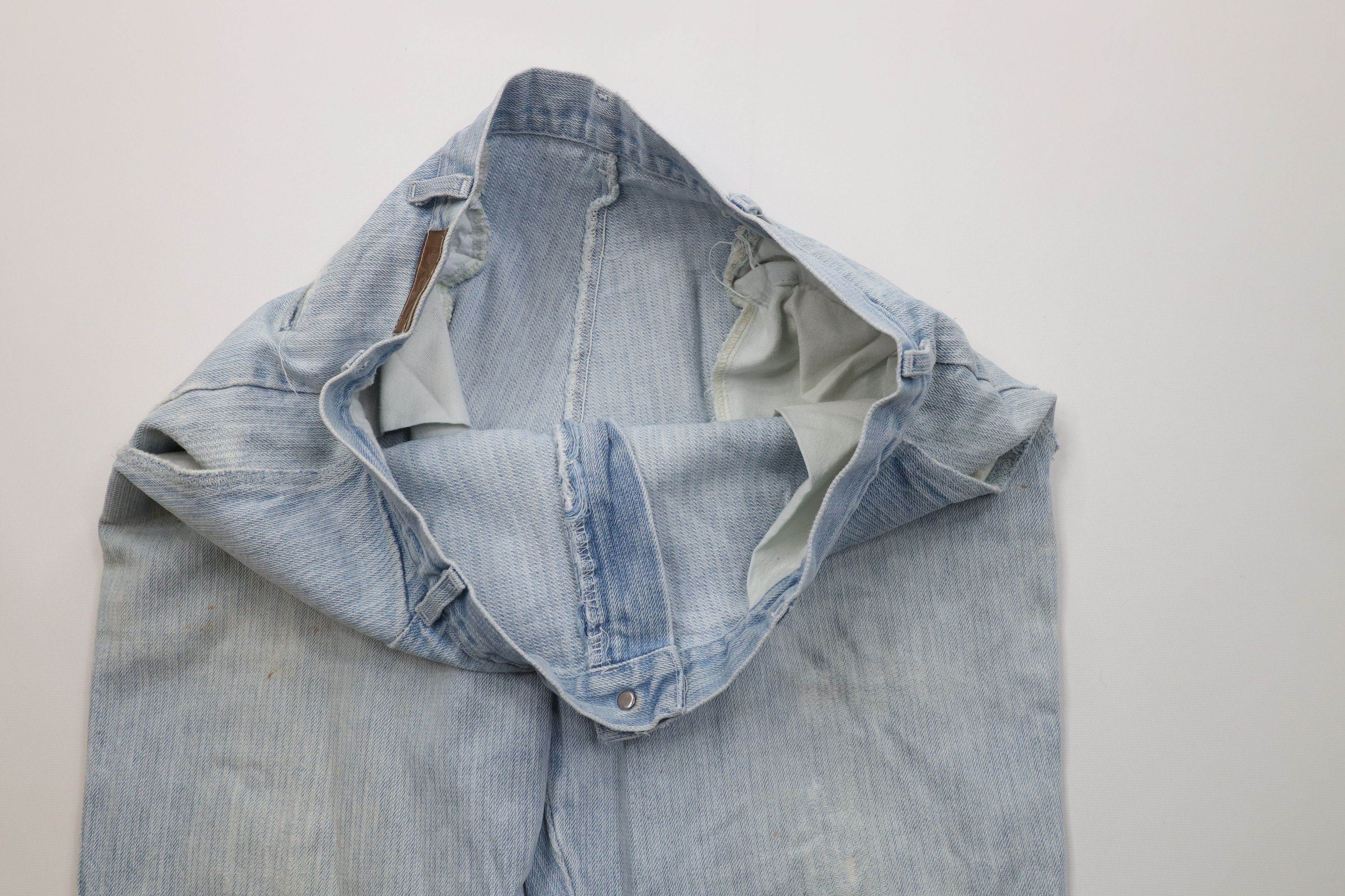 Lee Vintage 90s Lee Striped Wide Leg Denim Jeans Blue USA Size US 36 / EU 52 - 11 Thumbnail