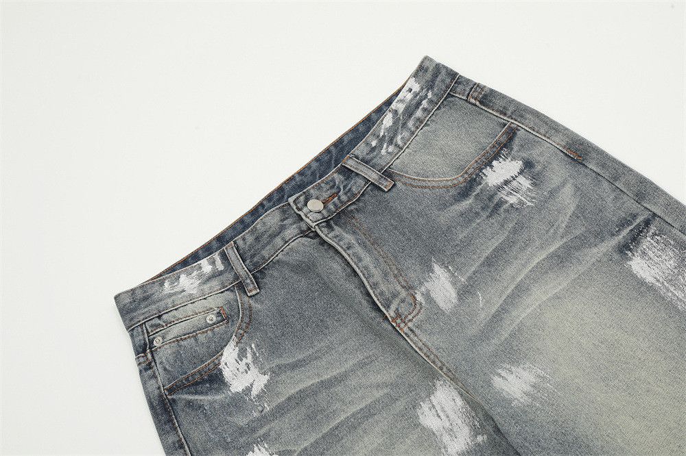 Japanese Brand Punk wash ink loose casual ripped jeans y2k Size US 32 / EU 48 - 4 Thumbnail