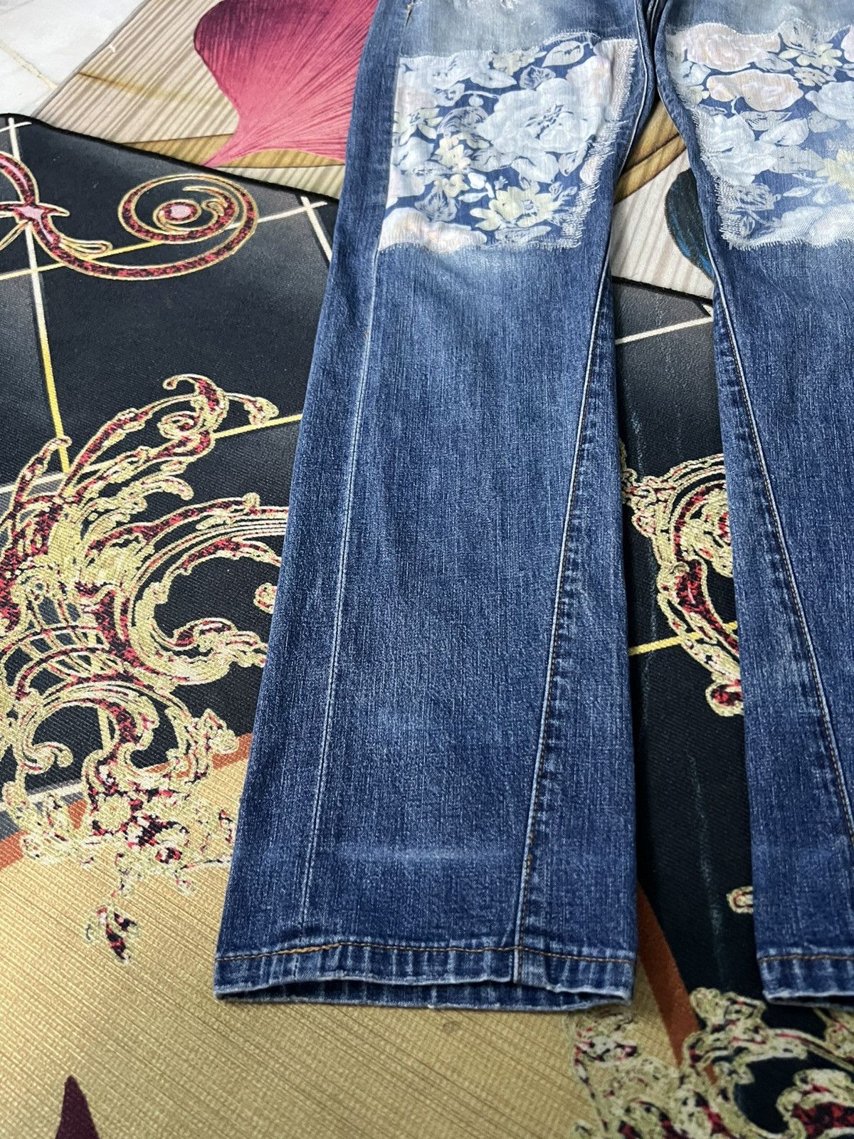 CABANE de ZUCCa Vintage Cabane De Zucca Patchwork Selvedge Mud Wash Jean Size US 30 / EU 46 - 7 Thumbnail