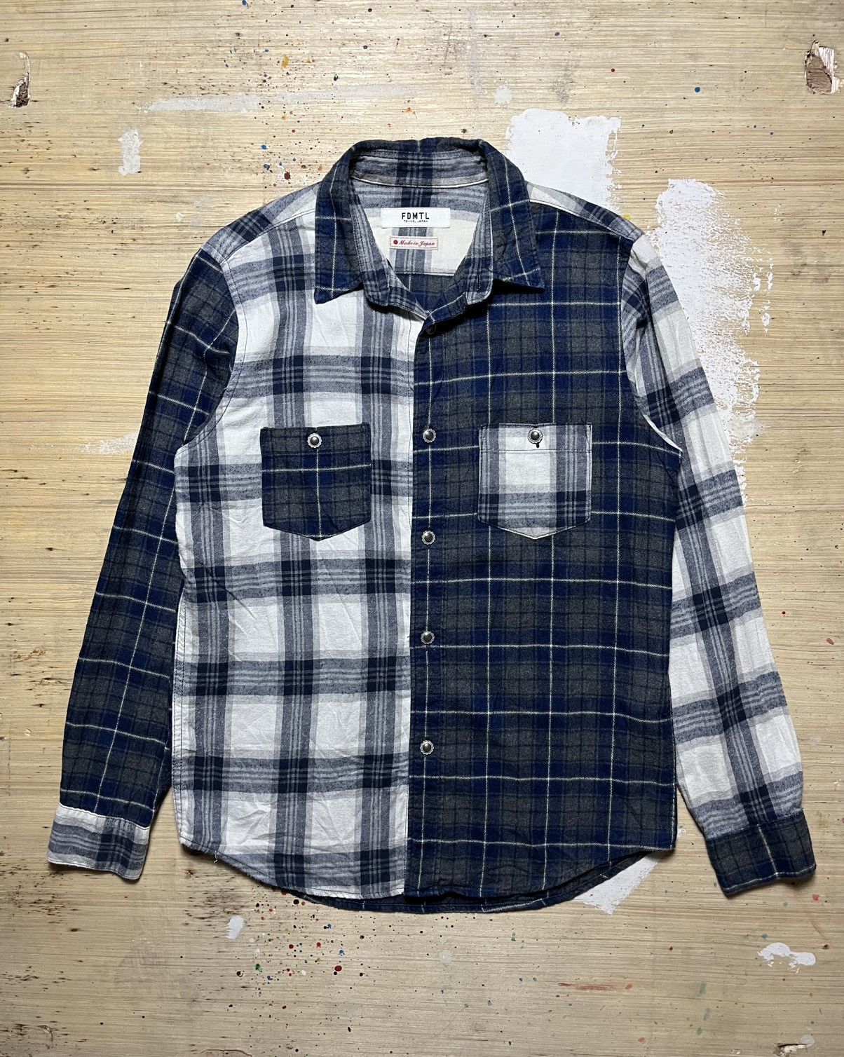 FDMTL FDMTL AW16 INDIGO CHECK SHIRT Size US M / EU 48-50 / 2 - 3 Thumbnail