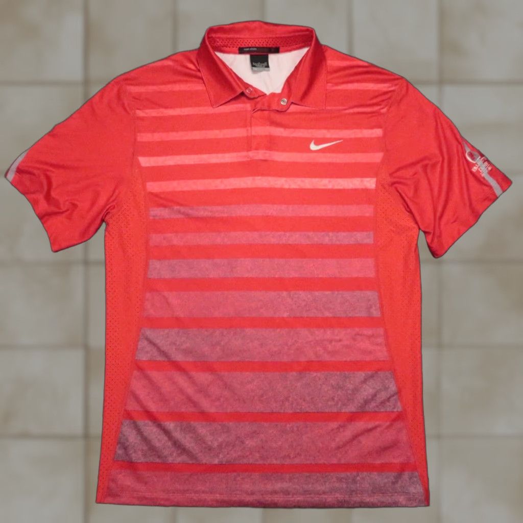 Nike Nike Tiger Woods Dri Fit Shirt Mens Small Red Stripe Short Sleeve Size US S / EU 44-46 / 1 - 1 Thumbnail