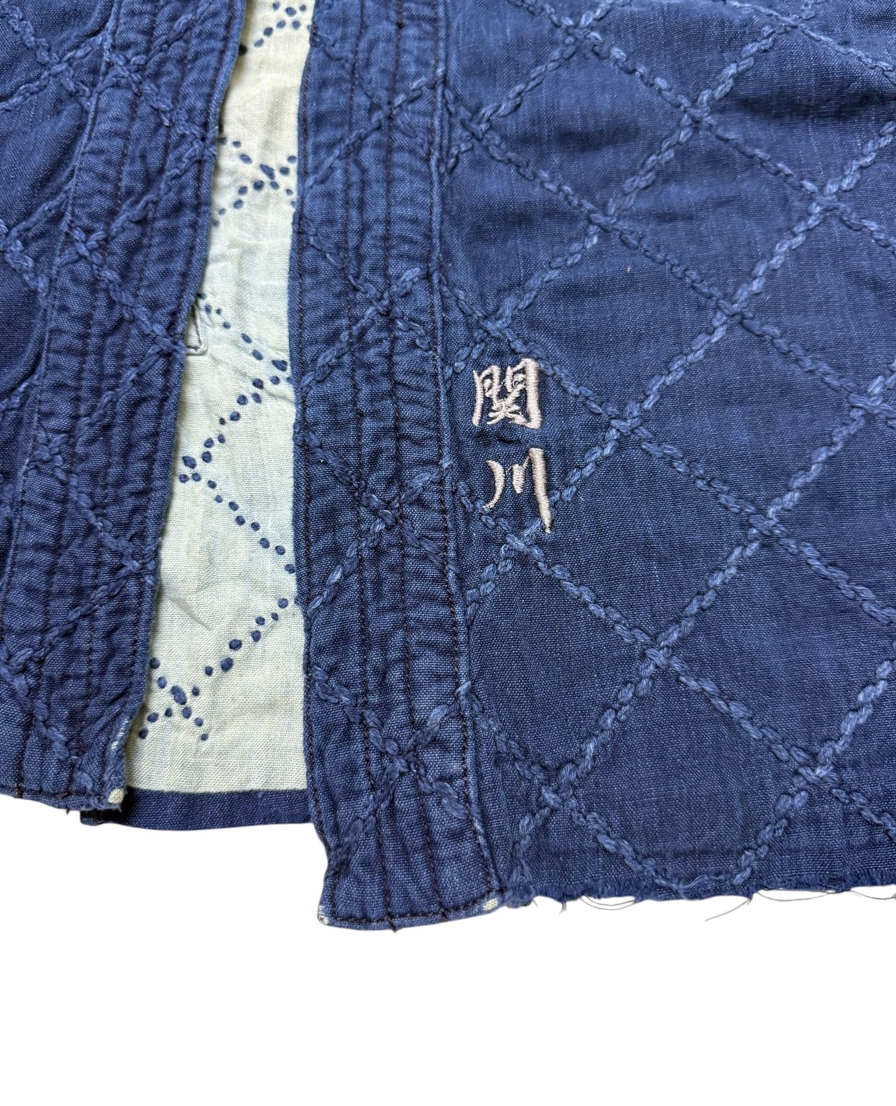 Indigo Vintage Kimono Kendo Sashiko Blue Indigo Noragi Denim Jacket Size US M / EU 48-50 / 2 - 16 Thumbnail