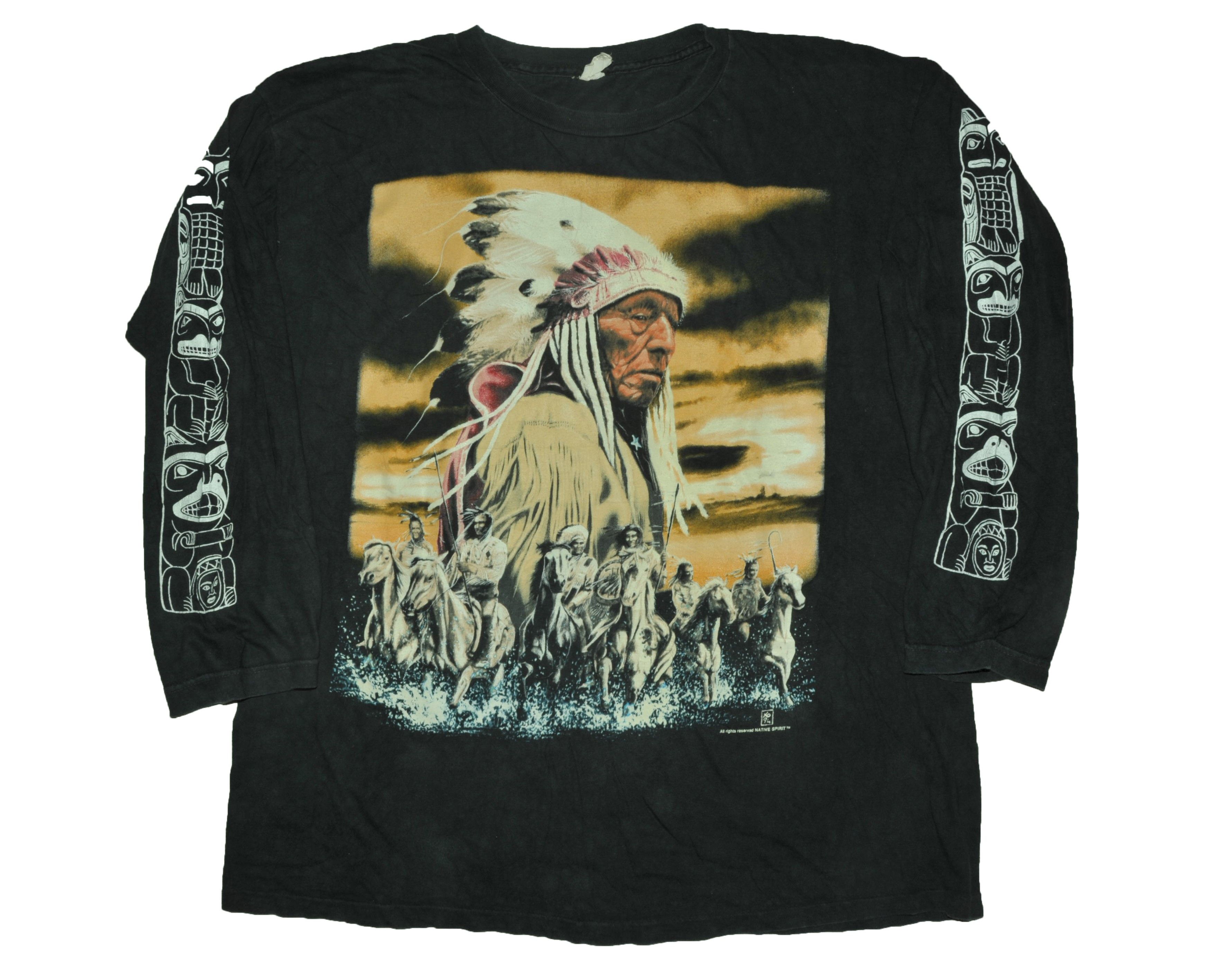 Vintage Vintage 90s Native Spirit Longsleeves Size US L / EU 52-54 / 3 - 1 Thumbnail