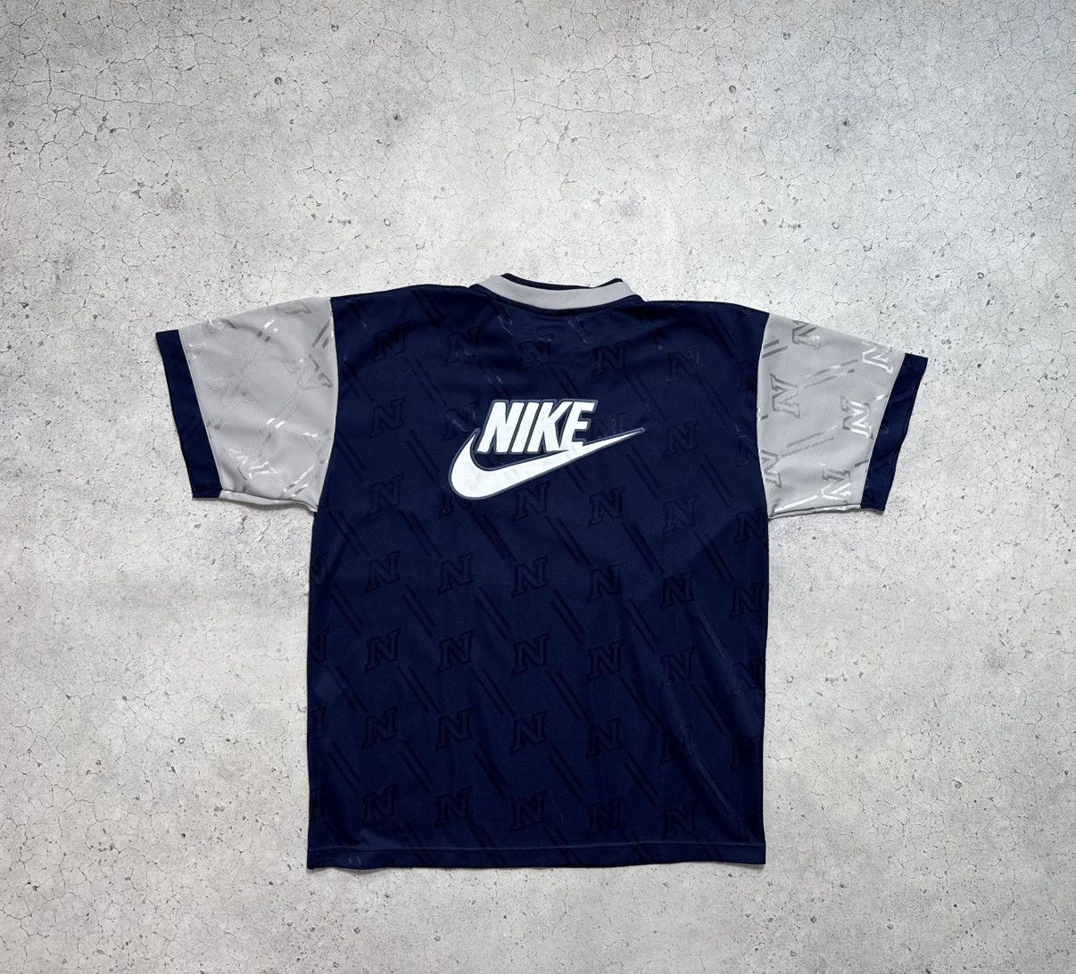 Nike Nike Vintage 90s Monogram Jersey Shirt Big Swoosh Logo Y2K Size US XL / EU 56 / 4 - 2 Thumbnail