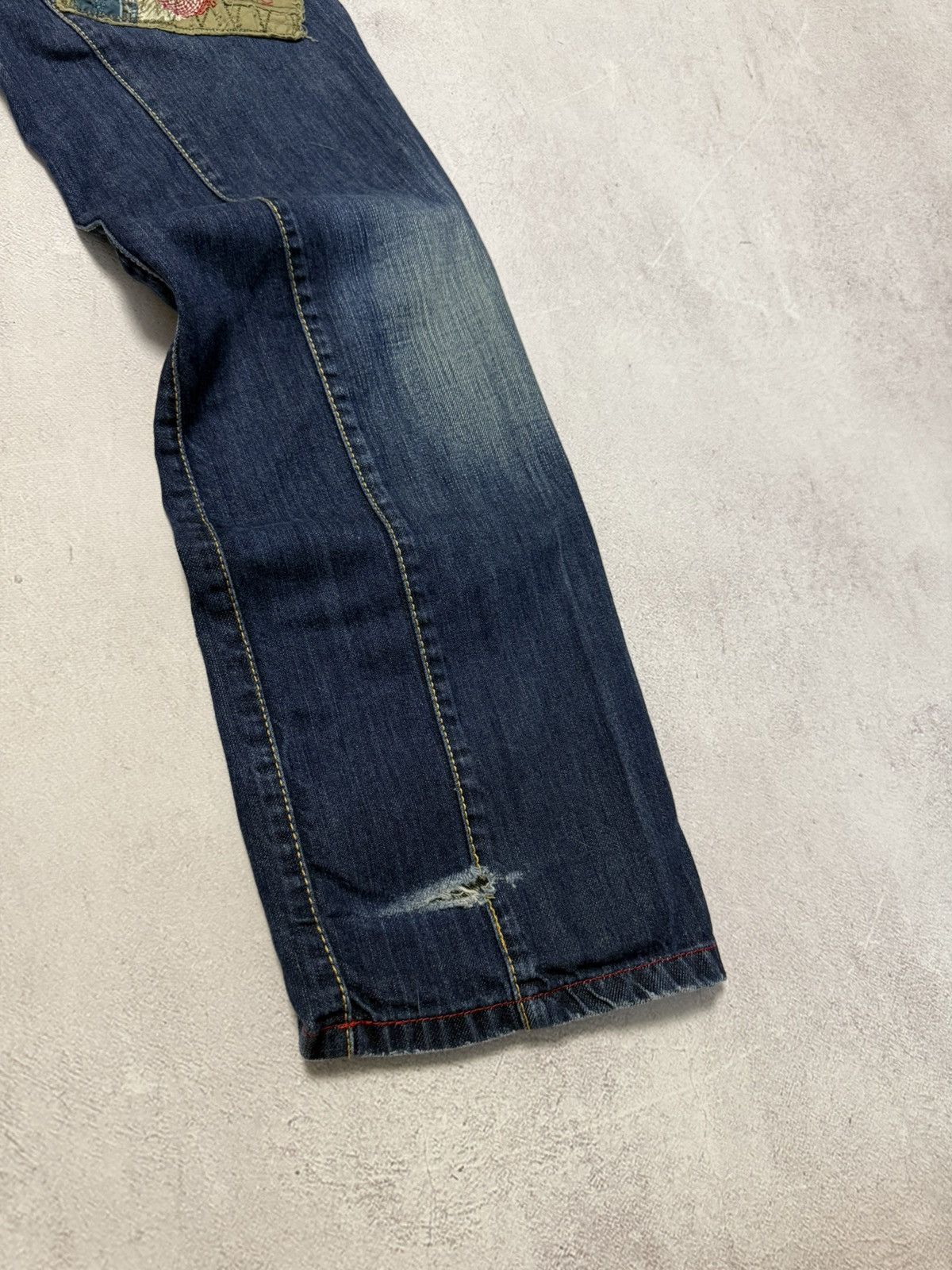 Japanese Brand SICK🔥 Japanese Wash Distressed Crash Jeans Denim Pants 90s Size US 31 - 9 Thumbnail