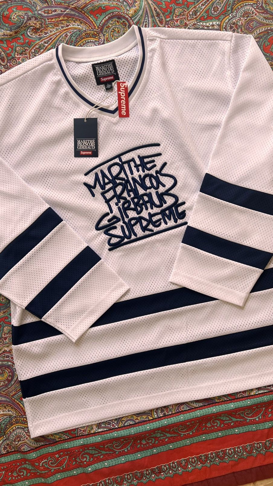 Marithe + Francois Girbaud L Supreme Marithé Francois Girbaud hockey jersey white blue Size US L / EU 52-54 / 3 - 5 Thumbnail