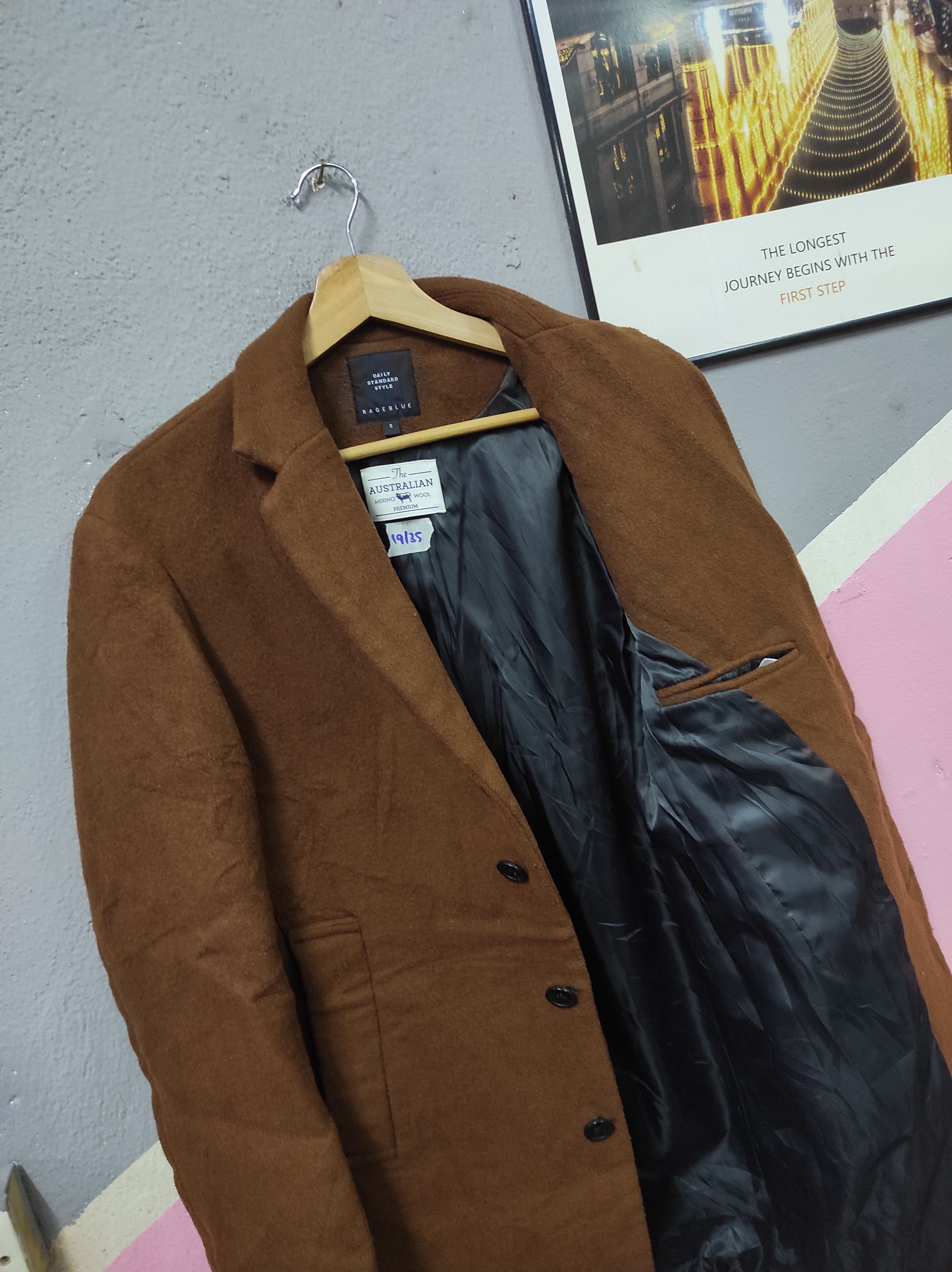 Japanese Brand × RAGEBLUE RAGEBLUE AUSTRALIAN MERINO WOOL COAT OVERCOAT LONG JACKET Size US S / EU 44-46 / 1 - 3 Thumbnail