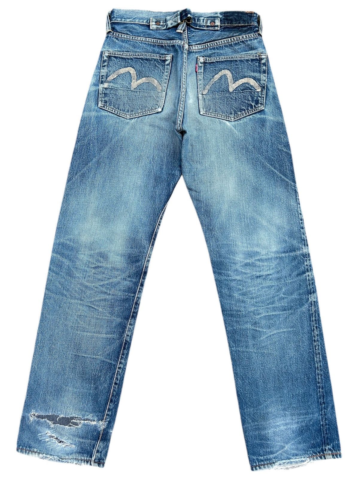Evisu Vintage Buckle Back Evisu Selvedge Repair Denim jeans Size US 27 - 3 Thumbnail