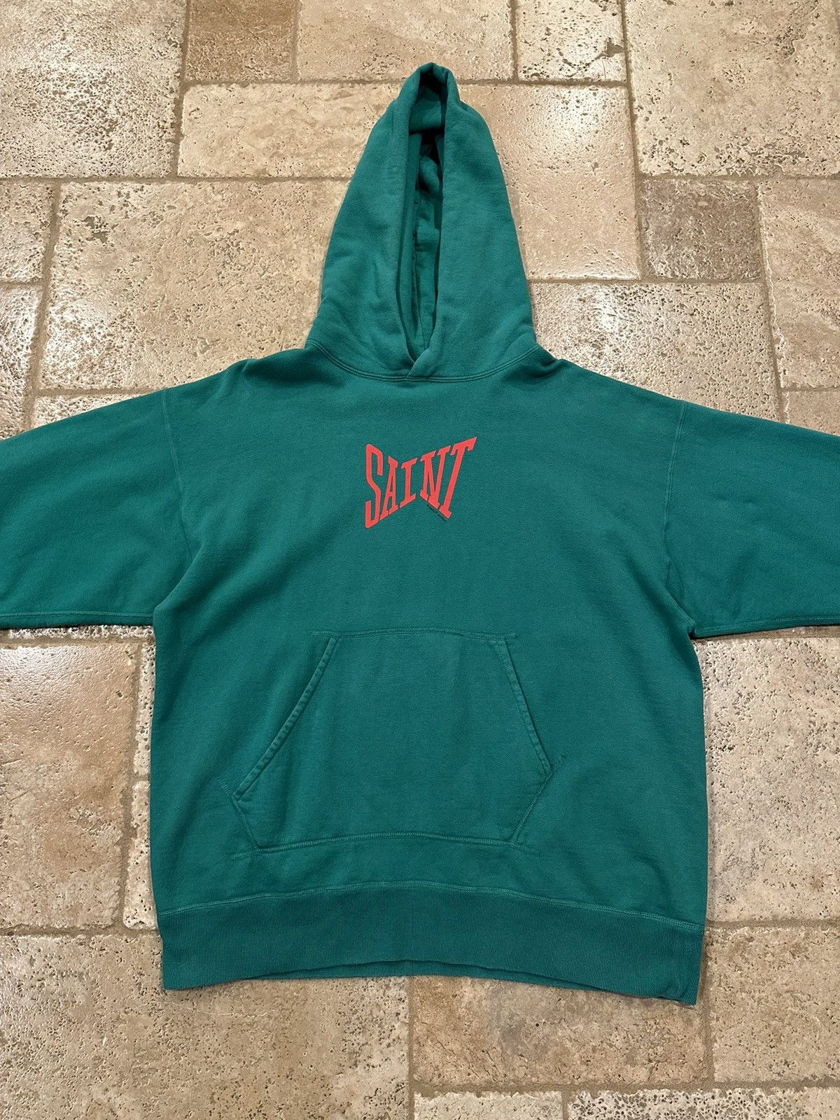 READYMADE × Saint Michael Saint Michael Red Ribbon Logo Pullover Green Hoodie Size US XL / EU 56 / 4 - 4 Thumbnail
