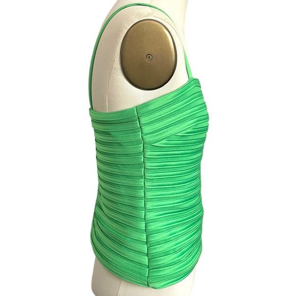 Joseph Ribkoff Vintage Joseph Ribkoff Green Ribbed Sleeveless Bustier Top Size M / US 6-8 / IT 42-44 - 5 Thumbnail