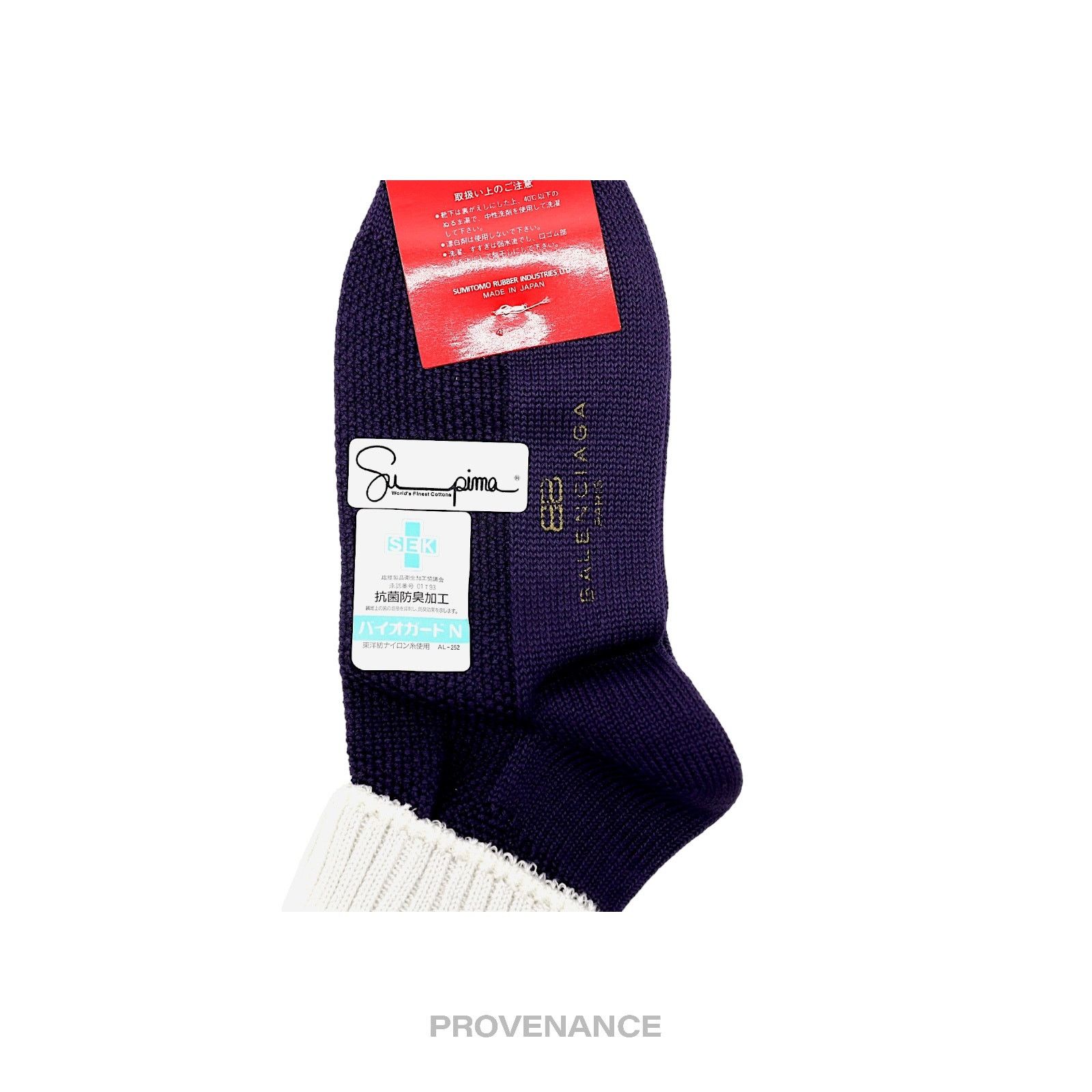 Balenciaga 🔴 Balenciaga BB Logo Embroidered Socks - Navy White Size ONE SIZE - 6 Thumbnail