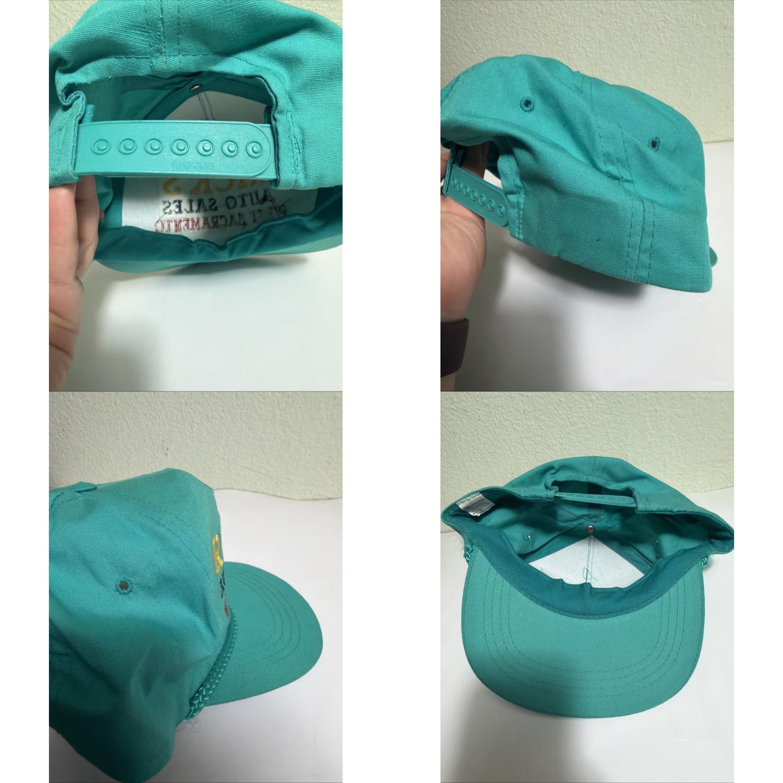 Vintage VINTAGE Yupoong Cotton SnapBack Hat Baseball Cap One Size Teal Blue Men Adjustable Rick’s Auto Sales West Sacramento Size ONE SIZE - 8 Thumbnail