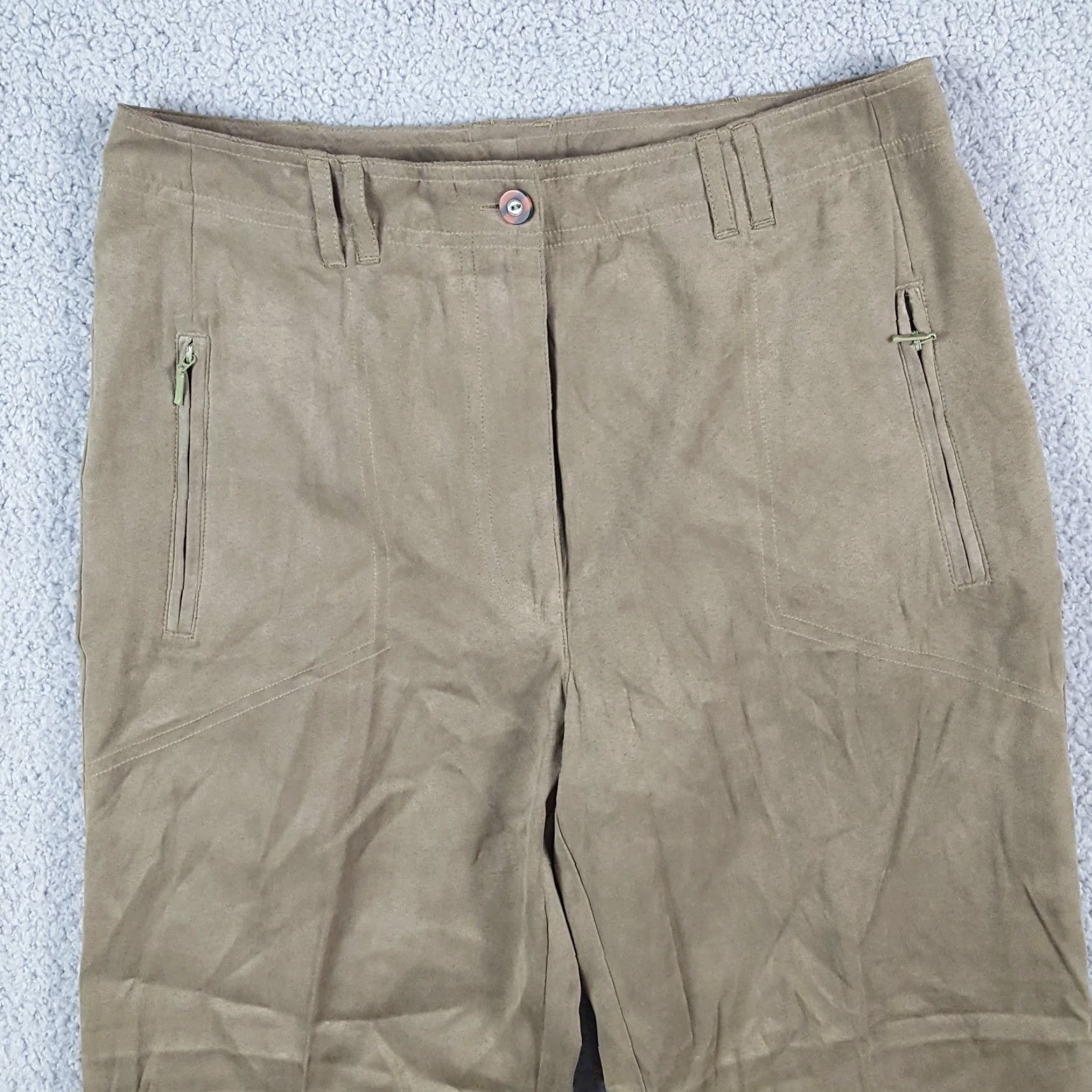 Vintage VINTAGE Faux Fur Suede Y2K Relaxed Tapered Women's Size 10 Lightweight Chino Pants Vtg Size 32" / US 10 / IT 46 - 2 Thumbnail